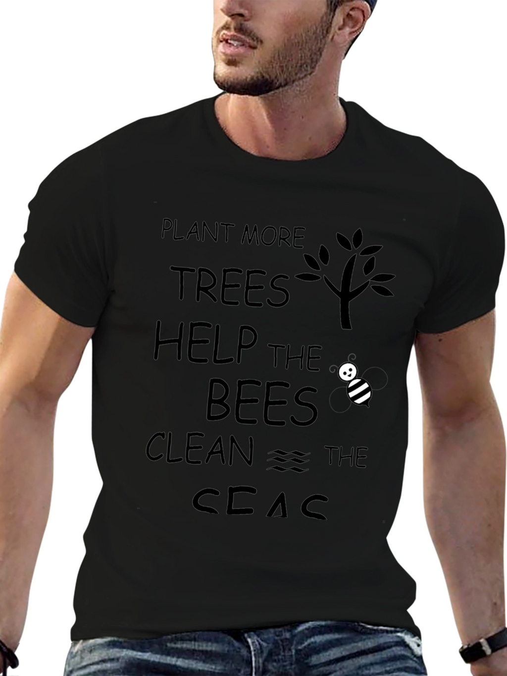 Eco-Friendly Graphic Tee: Plant Help Clean!