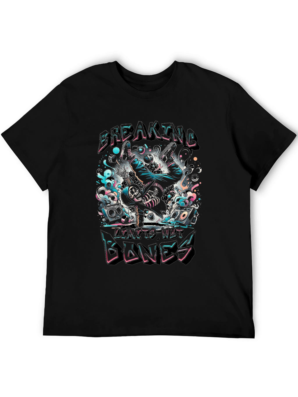 Breaking Bones Graphic Tee - Black Cotton Blend