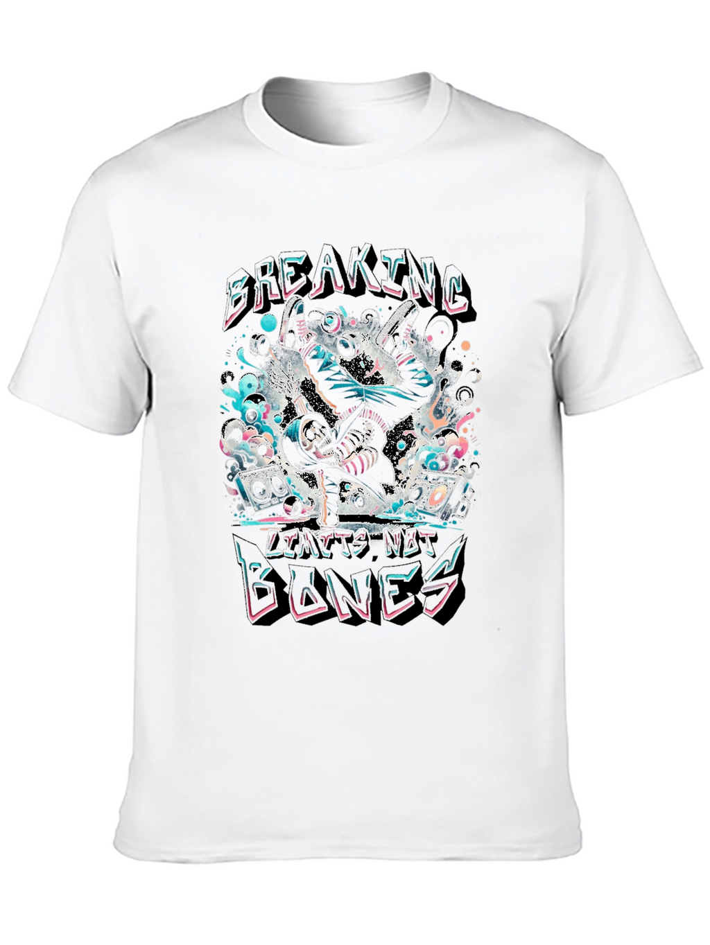Breaking Bones Graphic Tee - Black Cotton Blend