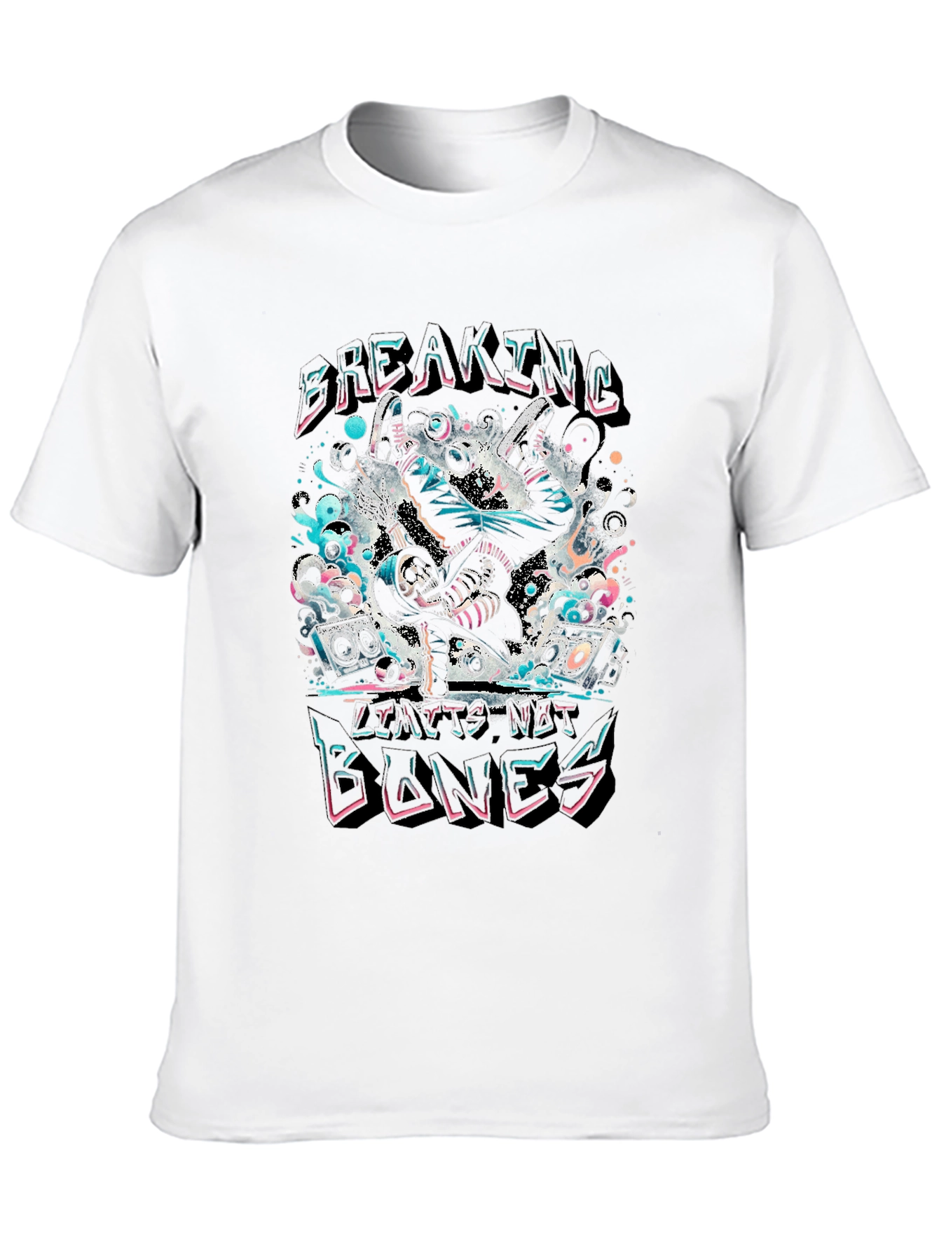 Breaking Bones Graphic Tee - Black Cotton Blend