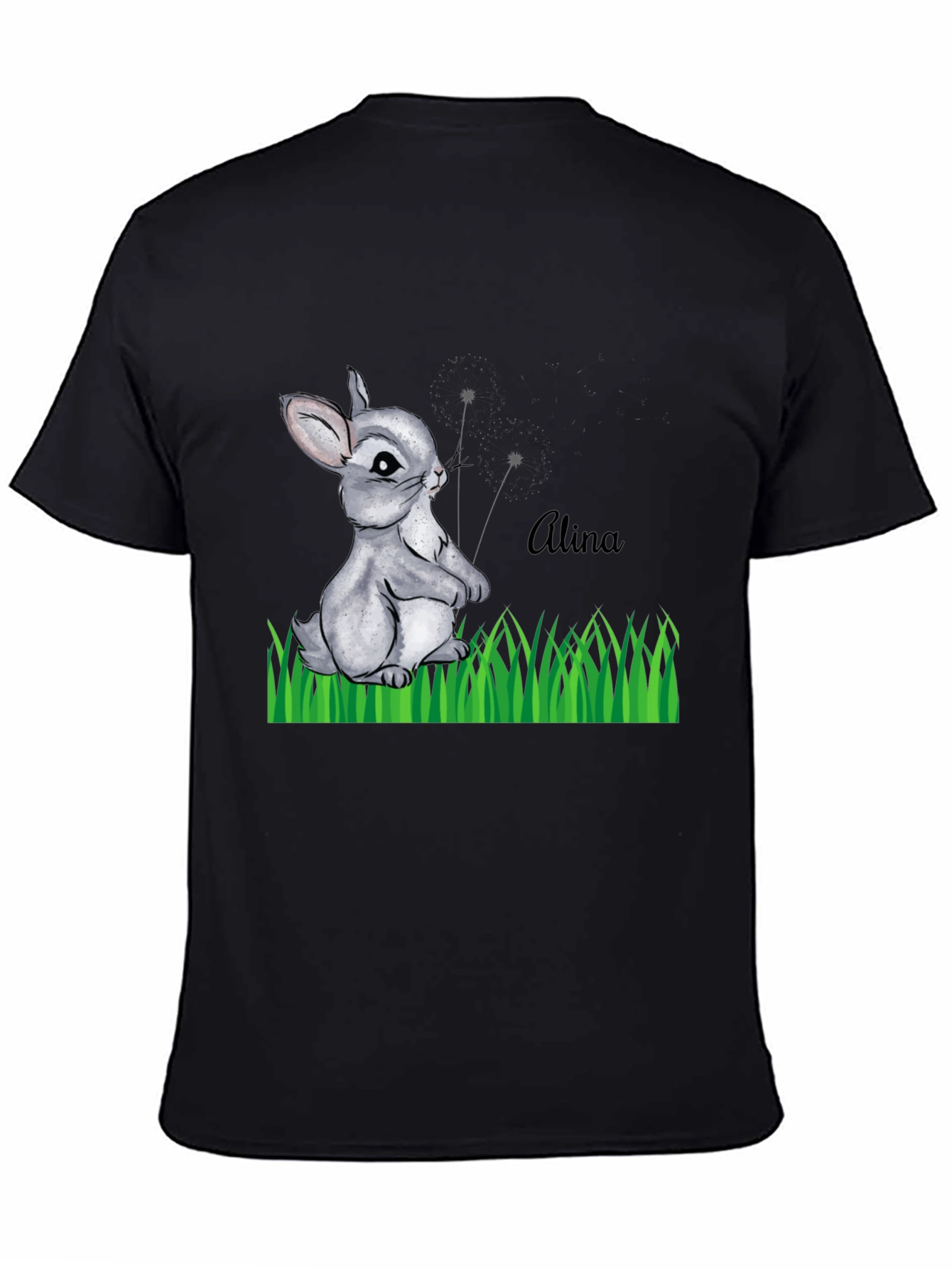 Bunny Alina Personalized Black T-Shirt