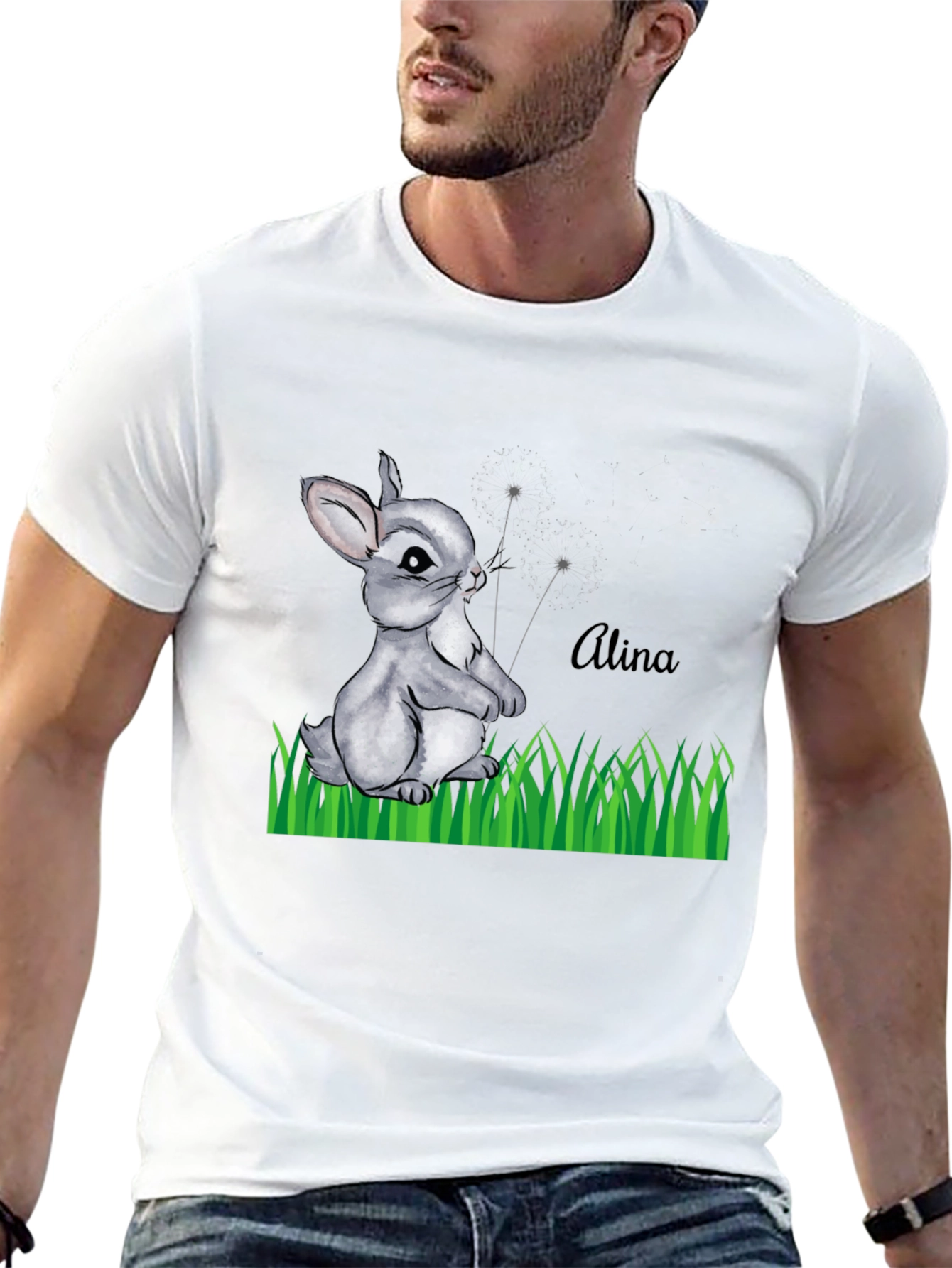 Bunny Alina Personalized Black T-Shirt
