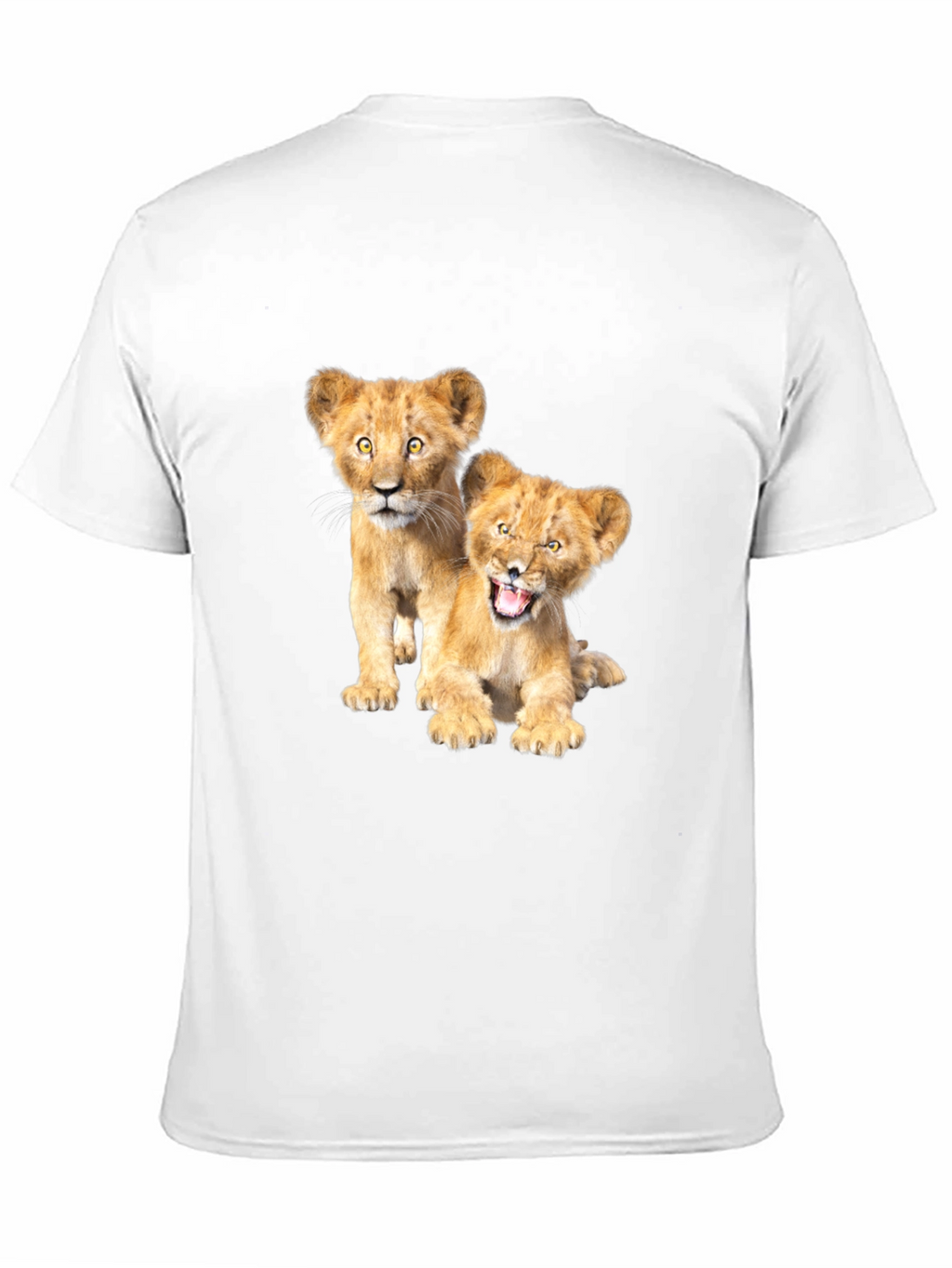 Lion Cub Graphic Tee - Black Cotton T-Shirt