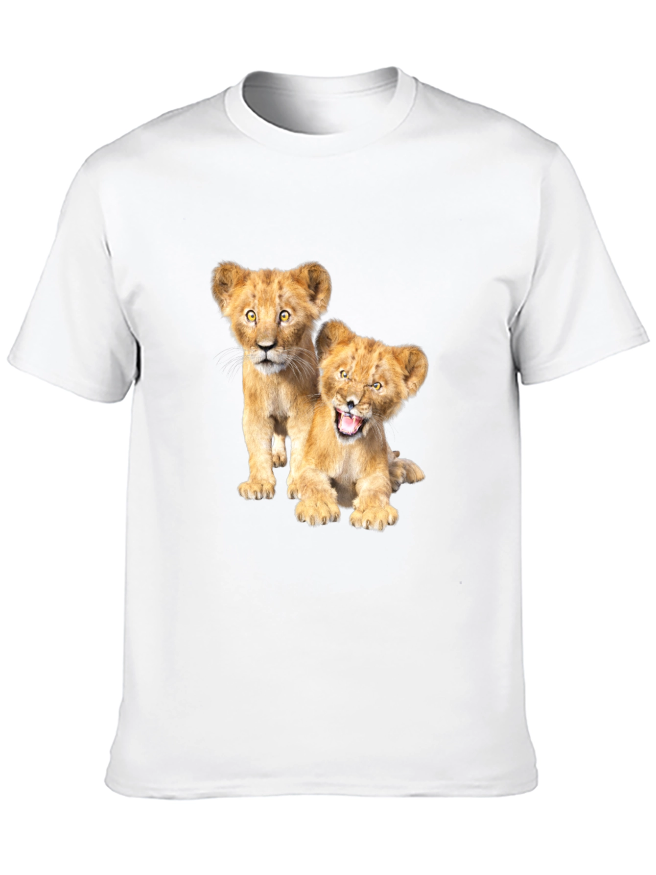 Lion Cub Graphic Tee - Black Cotton T-Shirt