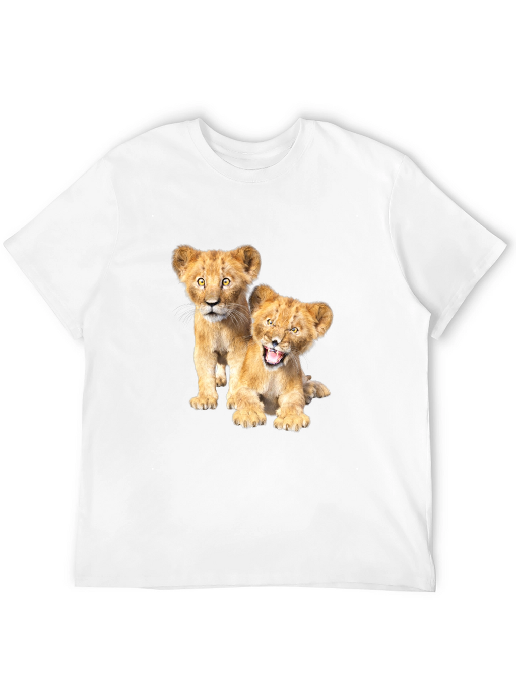Lion Cub Graphic Tee - Black Cotton T-Shirt