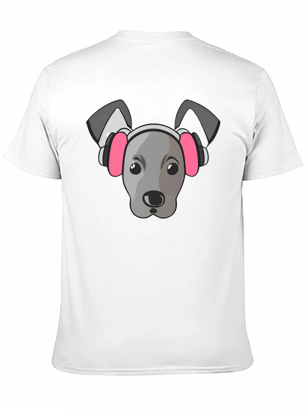 Dog with Headphones Graphic Tee - Black