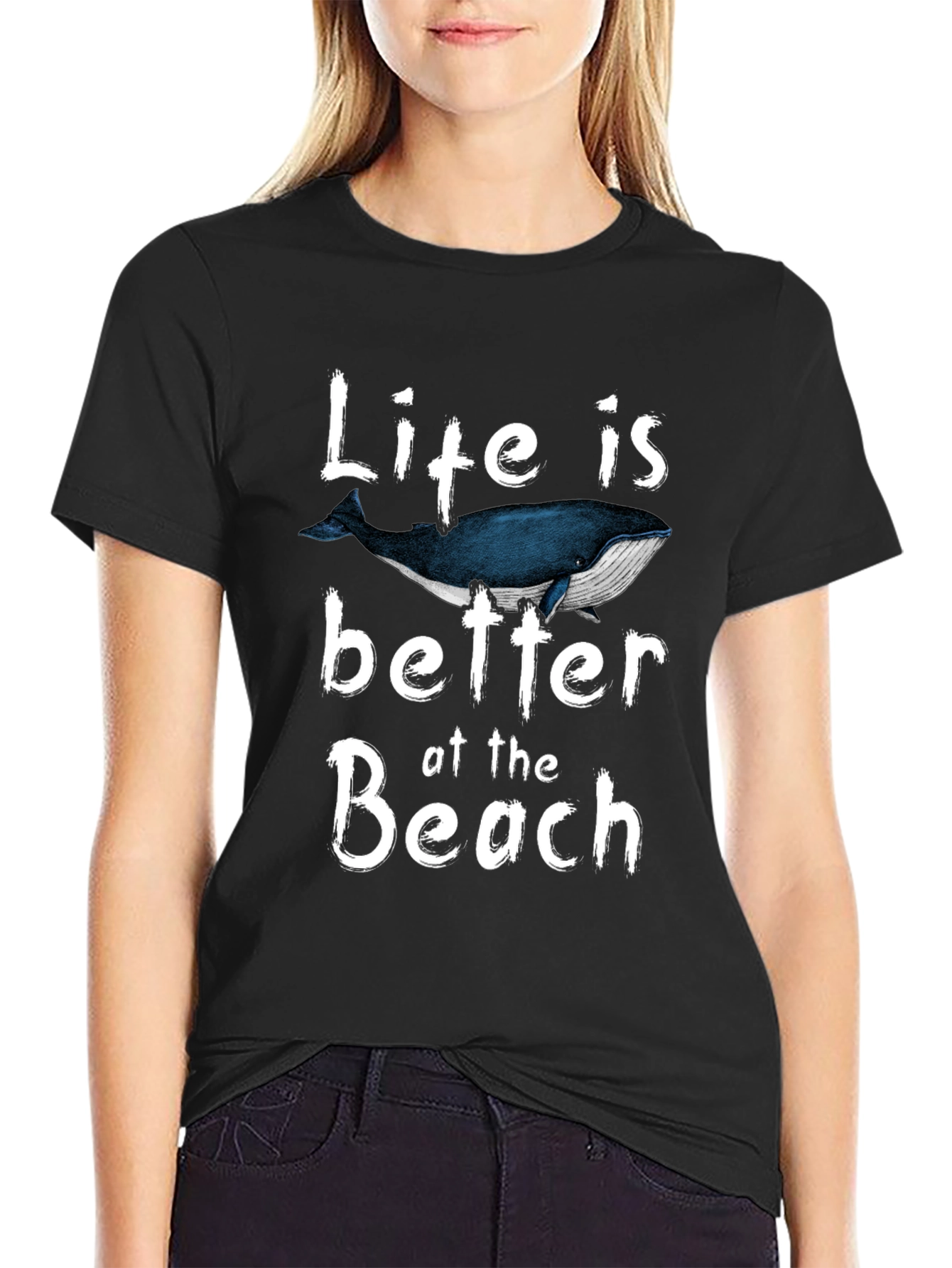 Life is Better at the Beach Whale Graphic T-Shirt
