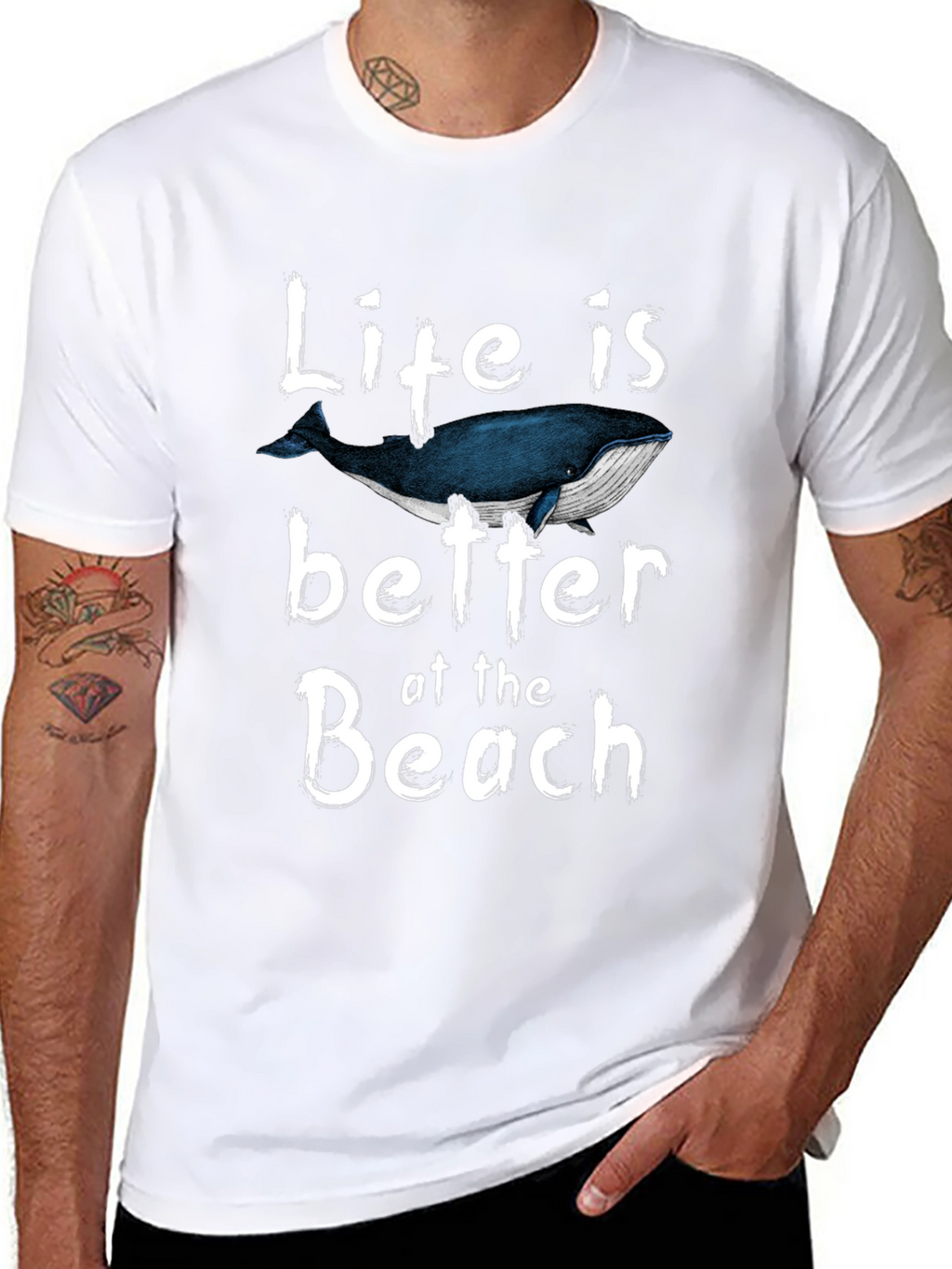 Life is Better at the Beach Whale Graphic T-Shirt