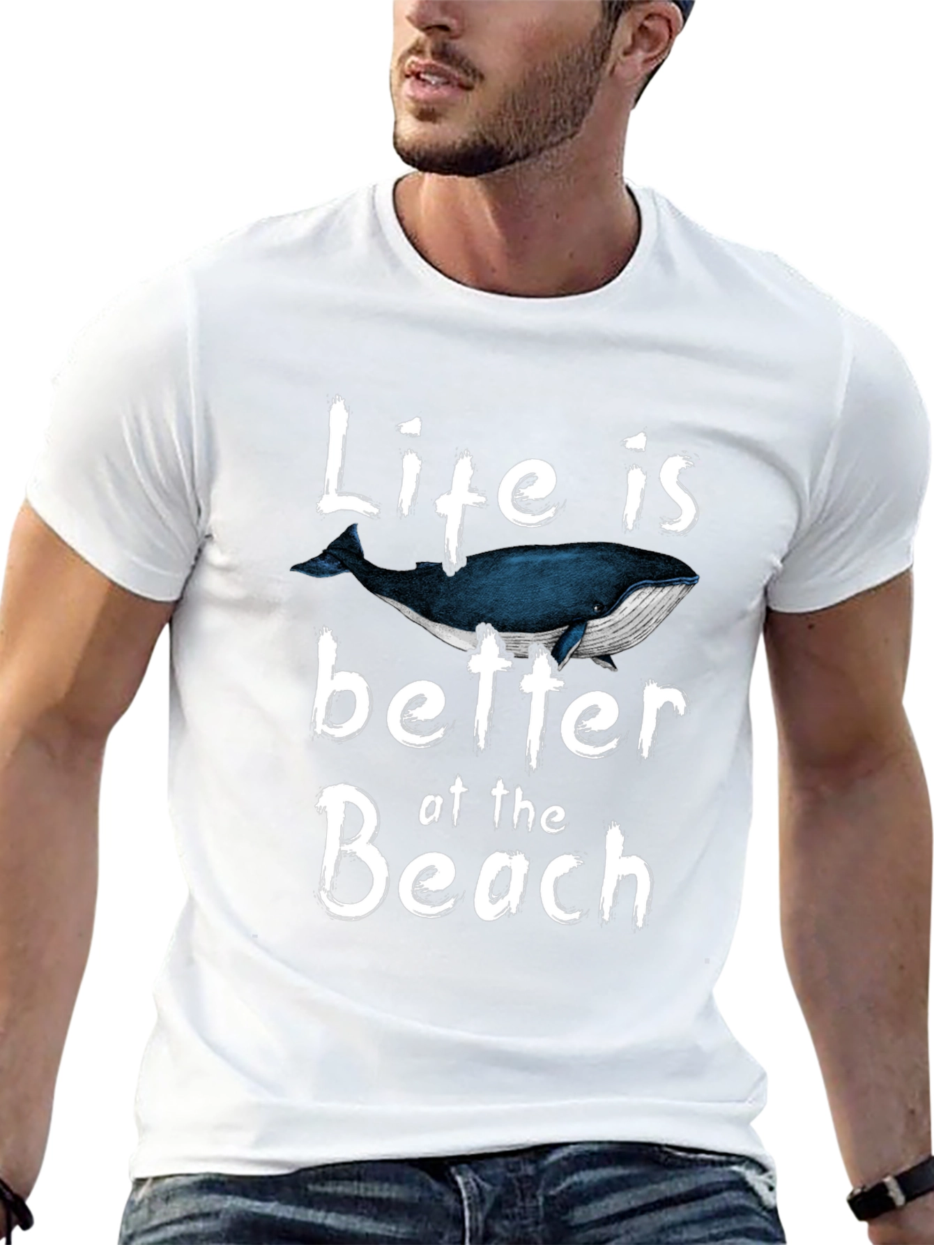 Life is Better at the Beach Whale Graphic T-Shirt