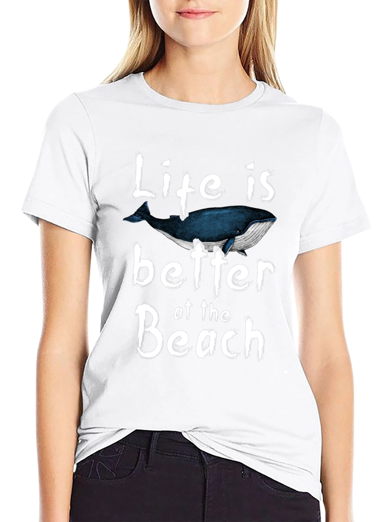 Life is Better at the Beach Whale Graphic T-Shirt