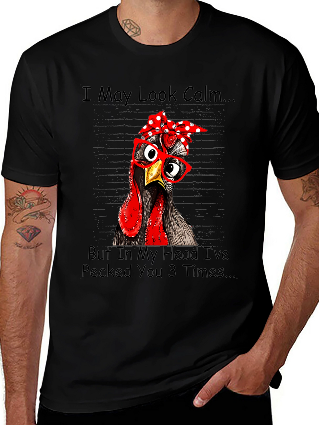 Funny Chicken T-Shirt: I May Look Calm