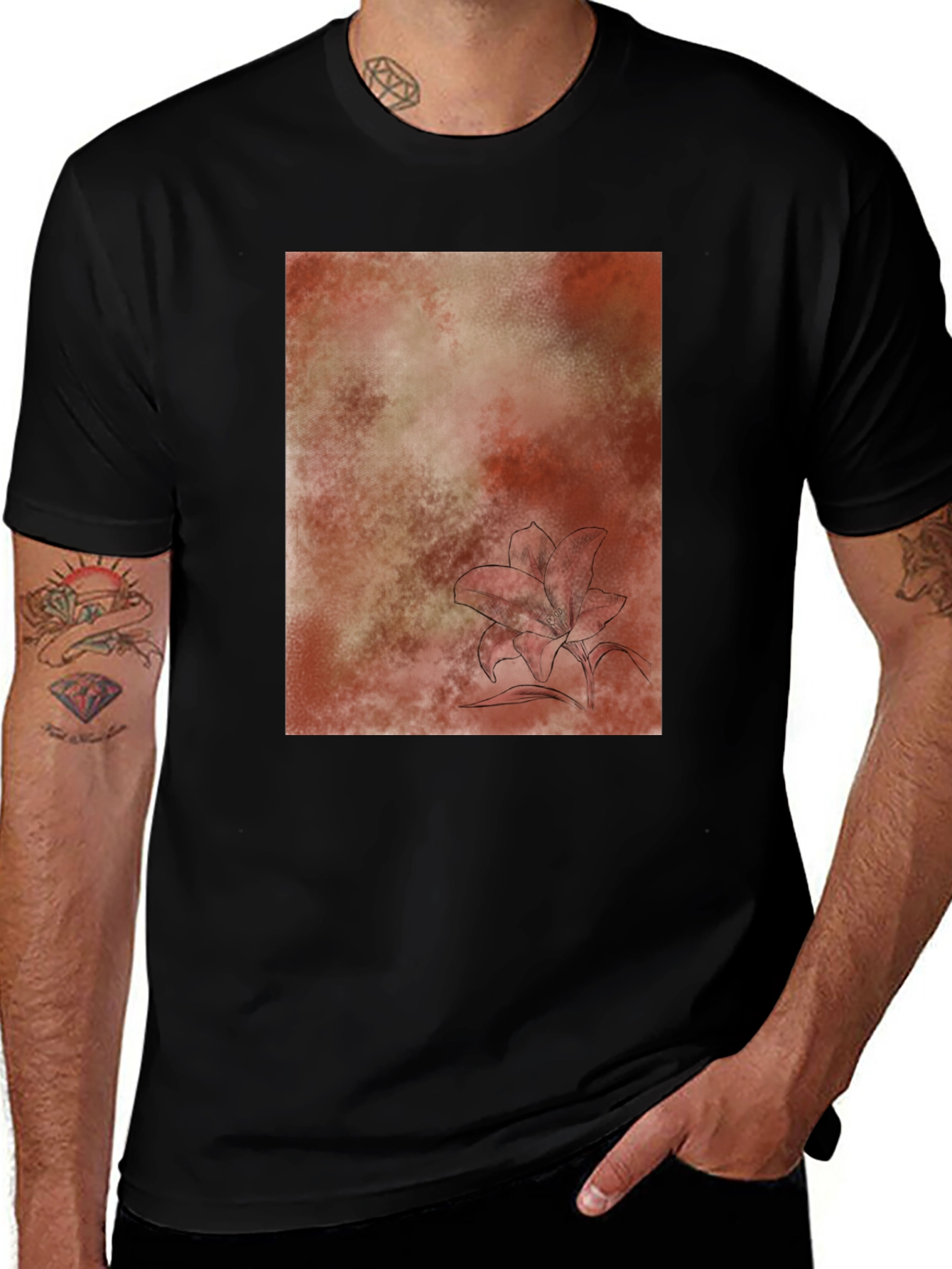Abstract Floral T-Shirt - Casual Comfort