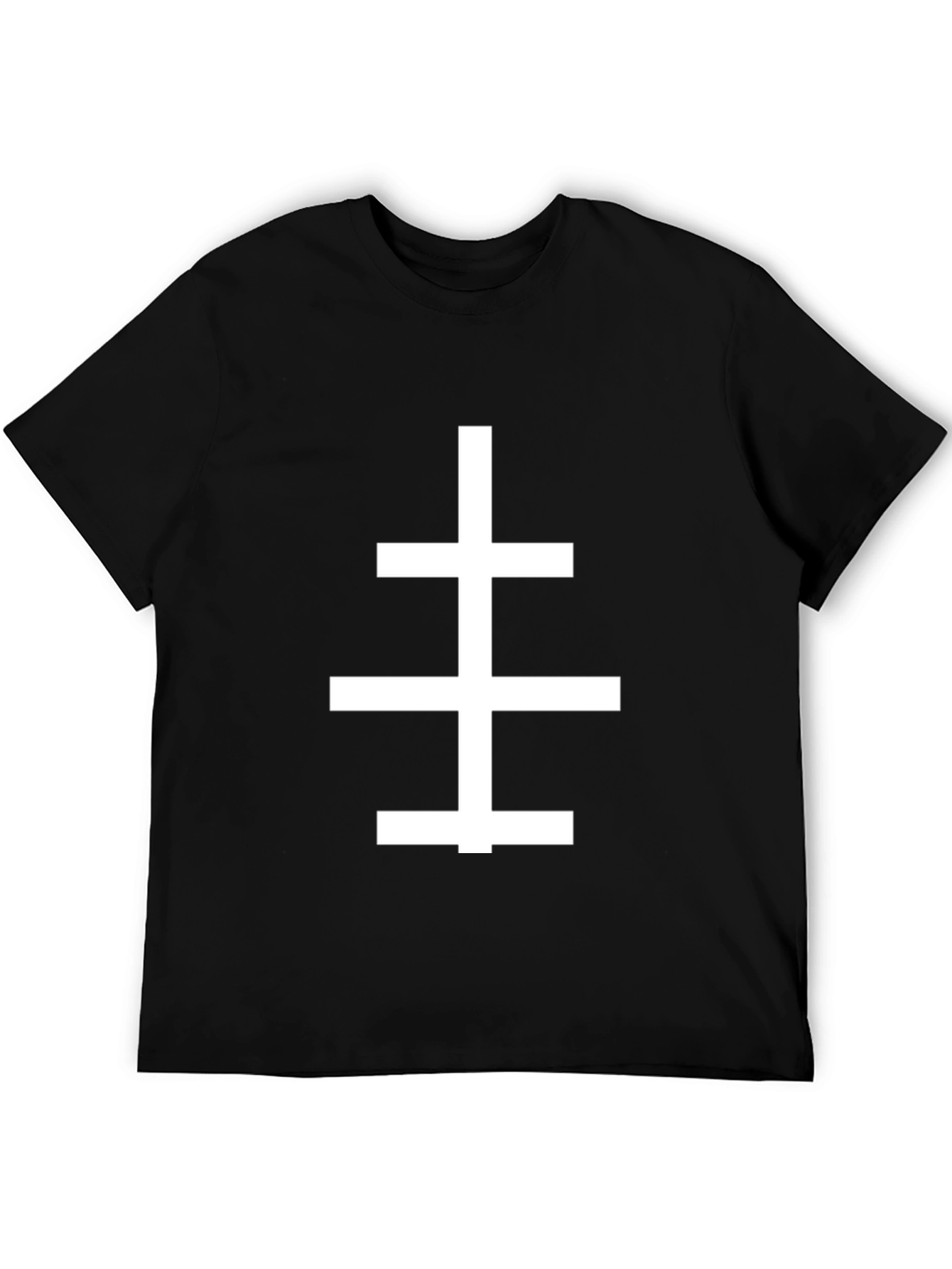 Triple Cross Graphic Black T-Shirt