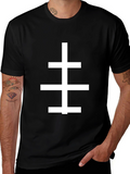 Triple Cross Graphic Black T-Shirt