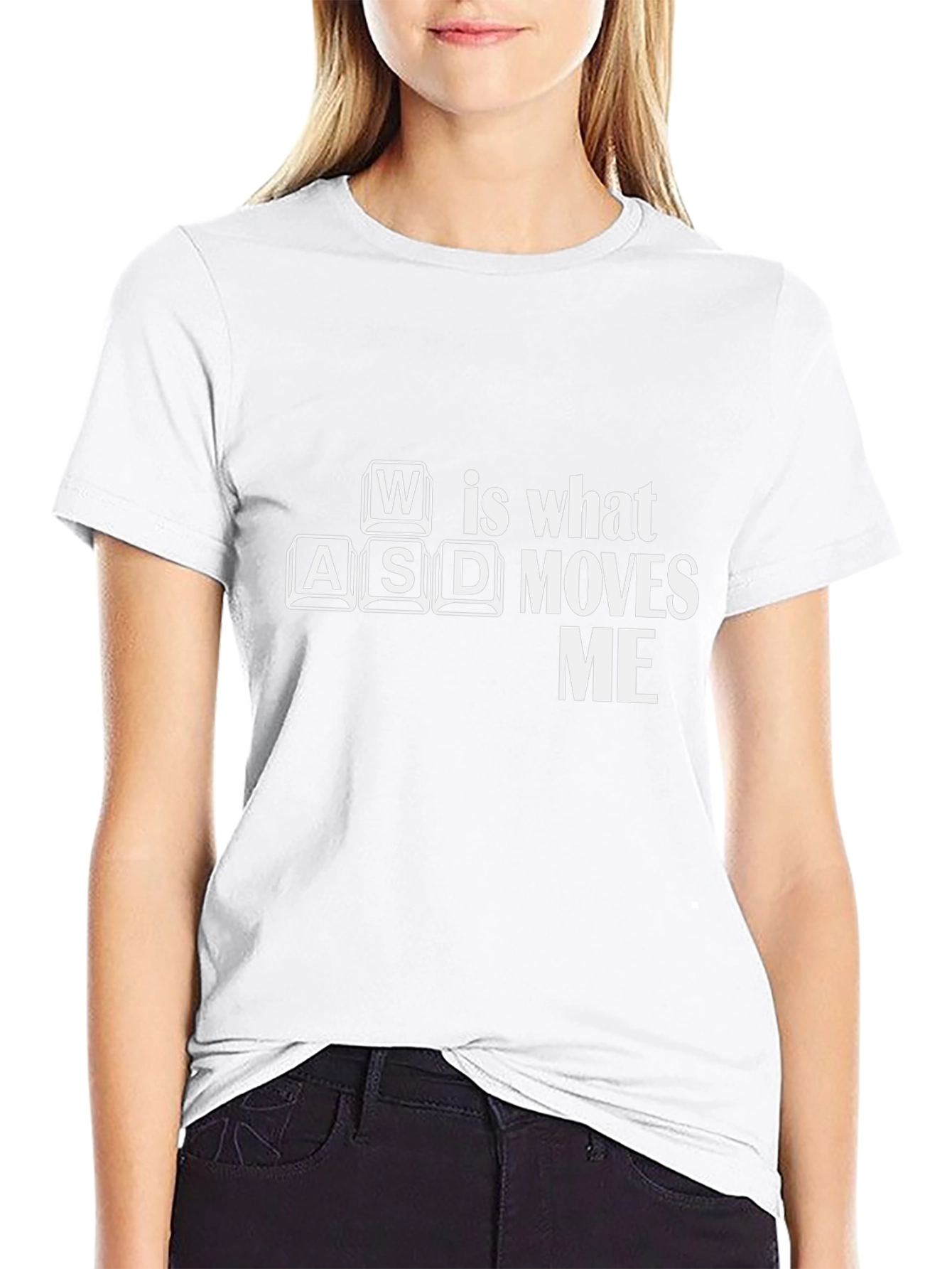 Gamer T-Shirt: WASD Moves Me - Black Cotton Tee