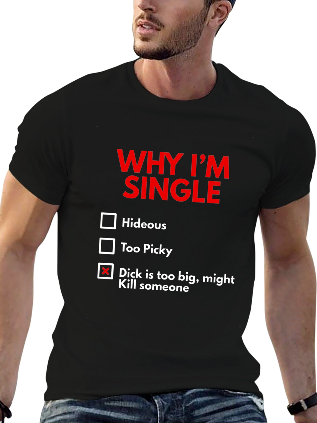 Funny Single Graphic T-Shirt
