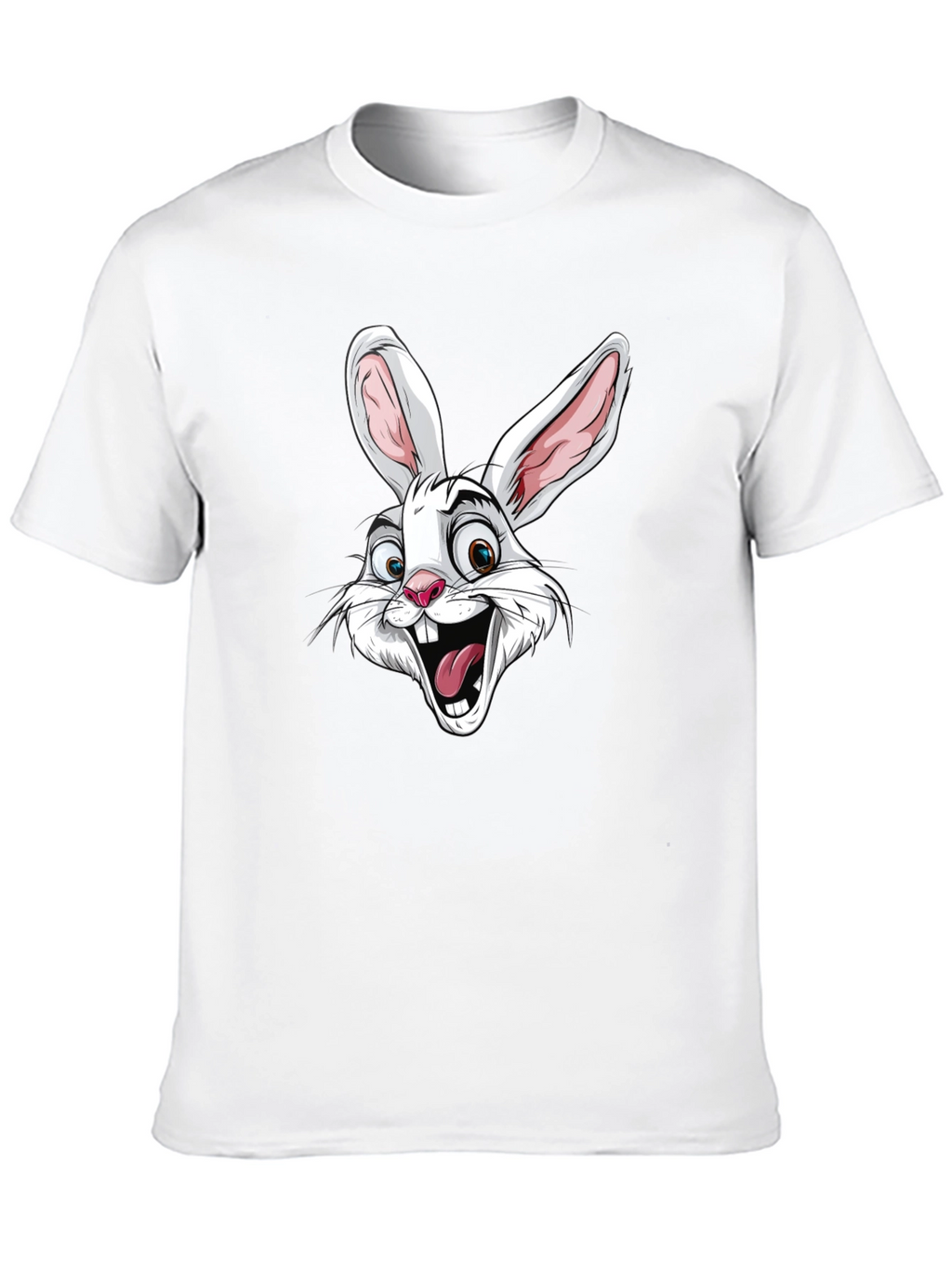 Cartoon Rabbit Graphic T-Shirt - Black Cotton Tee