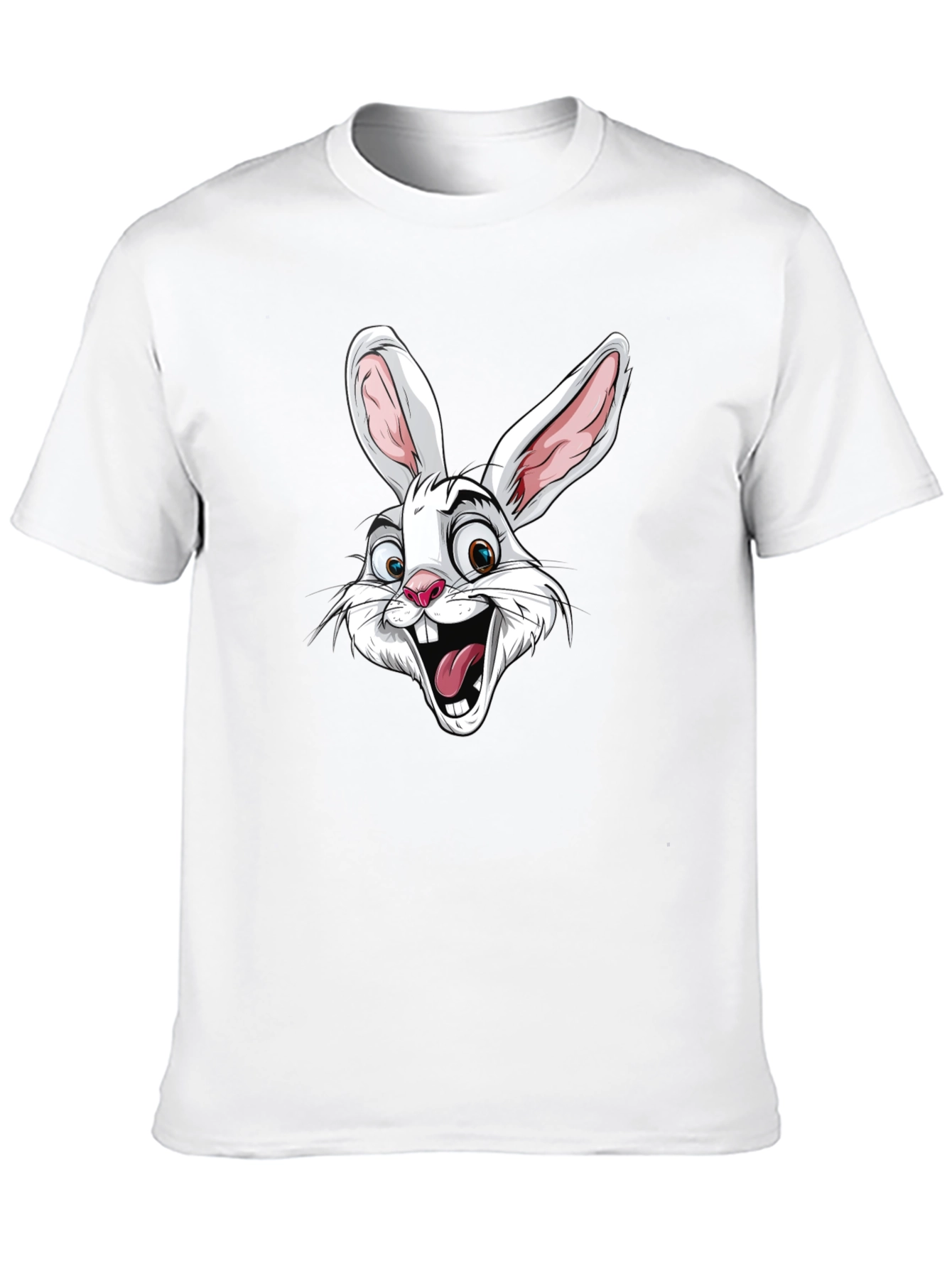 Cartoon Rabbit Graphic T-Shirt - Black Cotton Tee