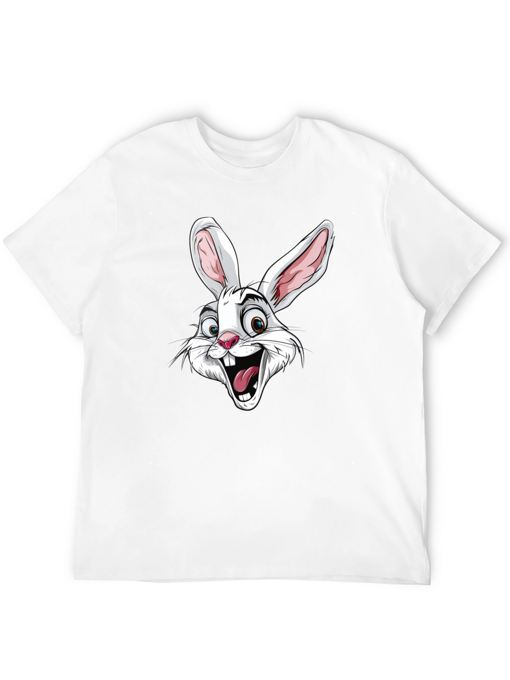 Cartoon Rabbit Graphic T-Shirt - Black Cotton Tee