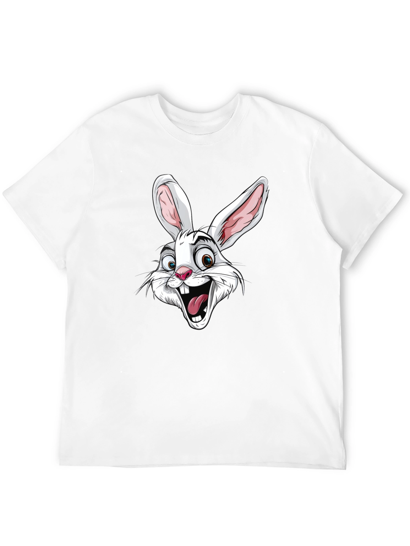 Cartoon Rabbit Graphic T-Shirt - Black Cotton Tee