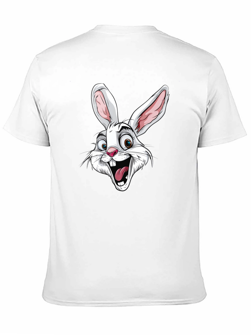 Cartoon Rabbit Graphic T-Shirt - Black Cotton Tee