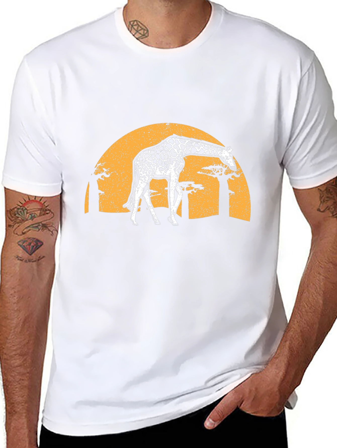 Giraffe Sunset Graphic Tee