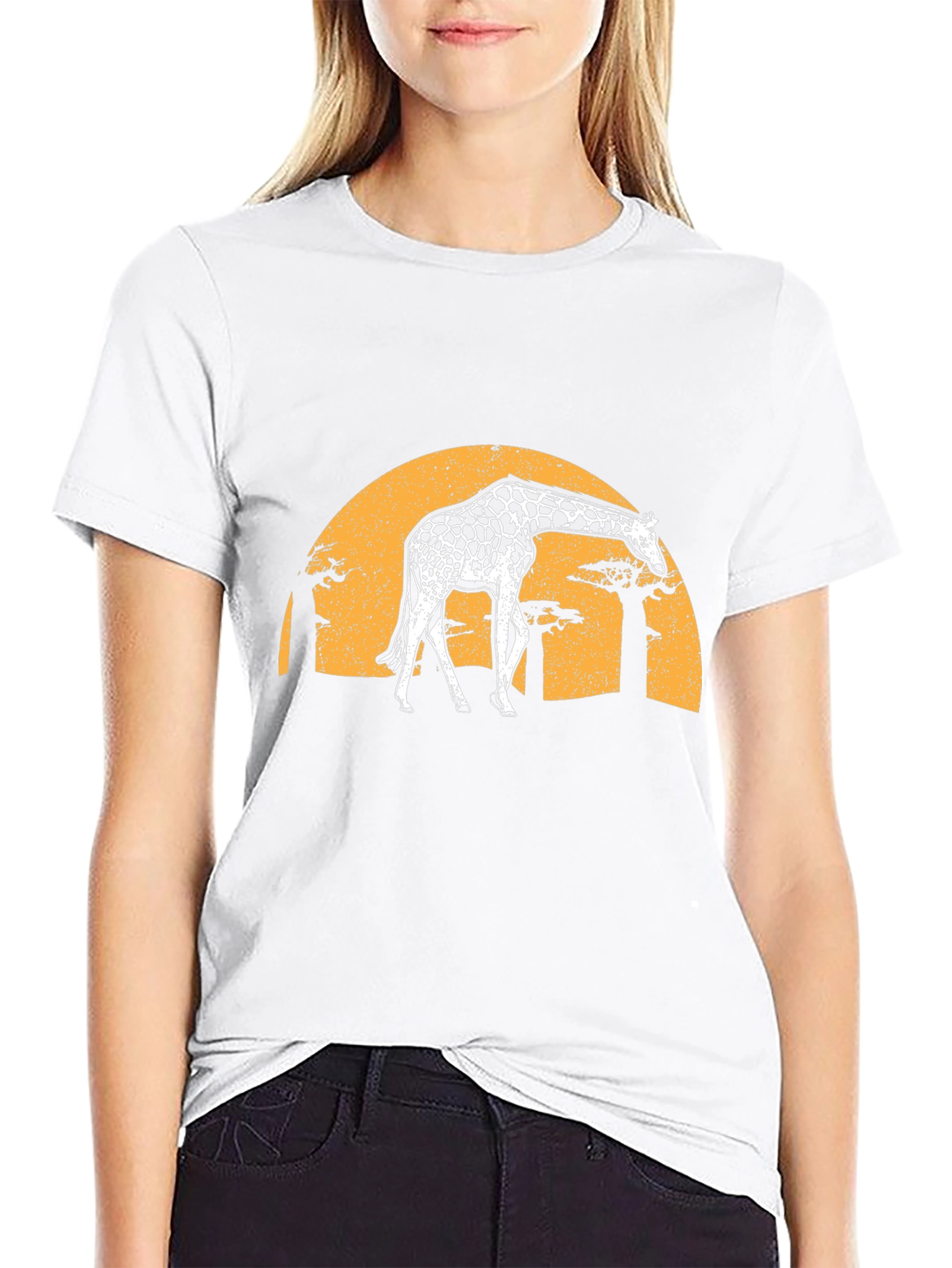 Giraffe Sunset Graphic Tee