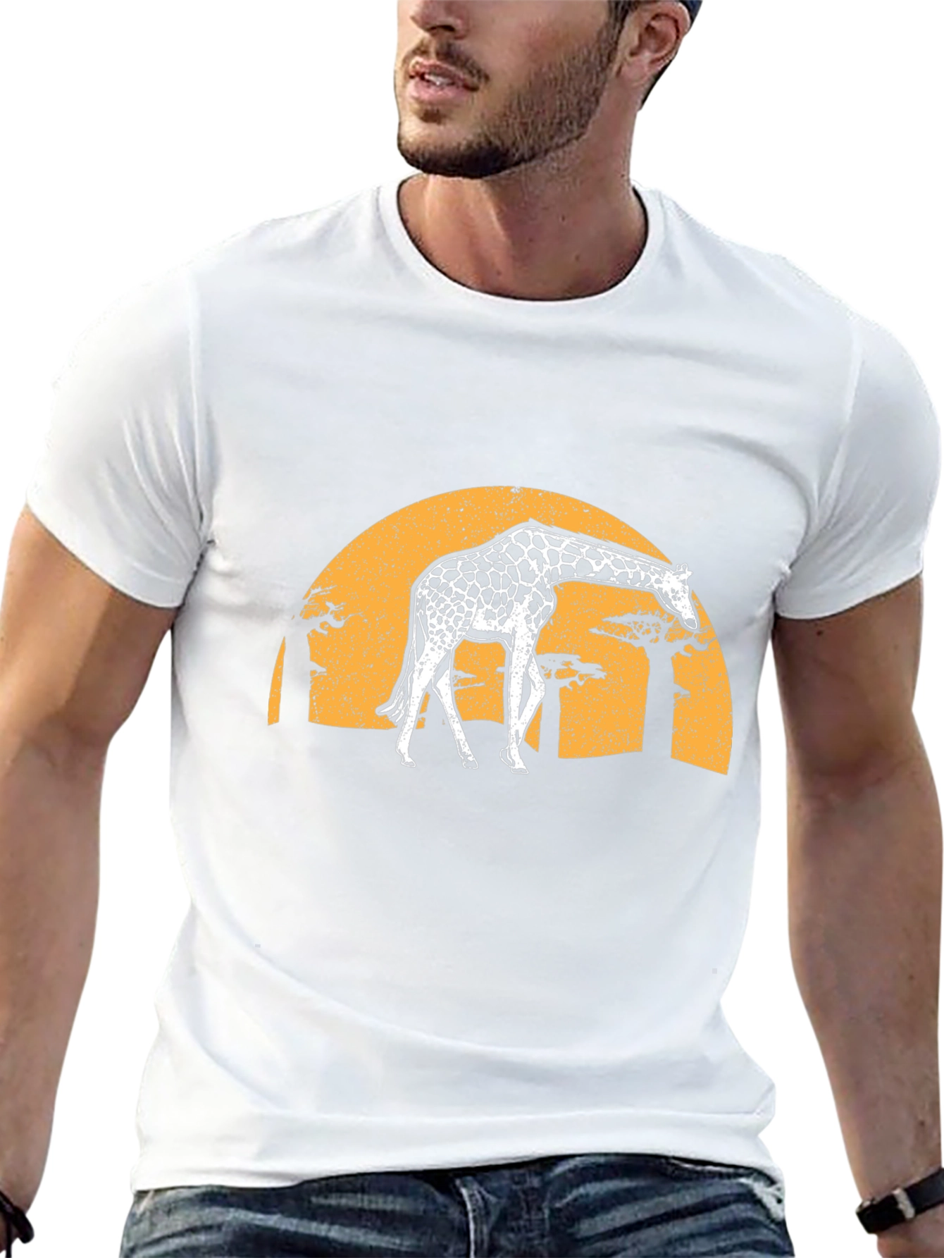 Giraffe Sunset Graphic Tee