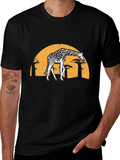 Giraffe Sunset Graphic Tee