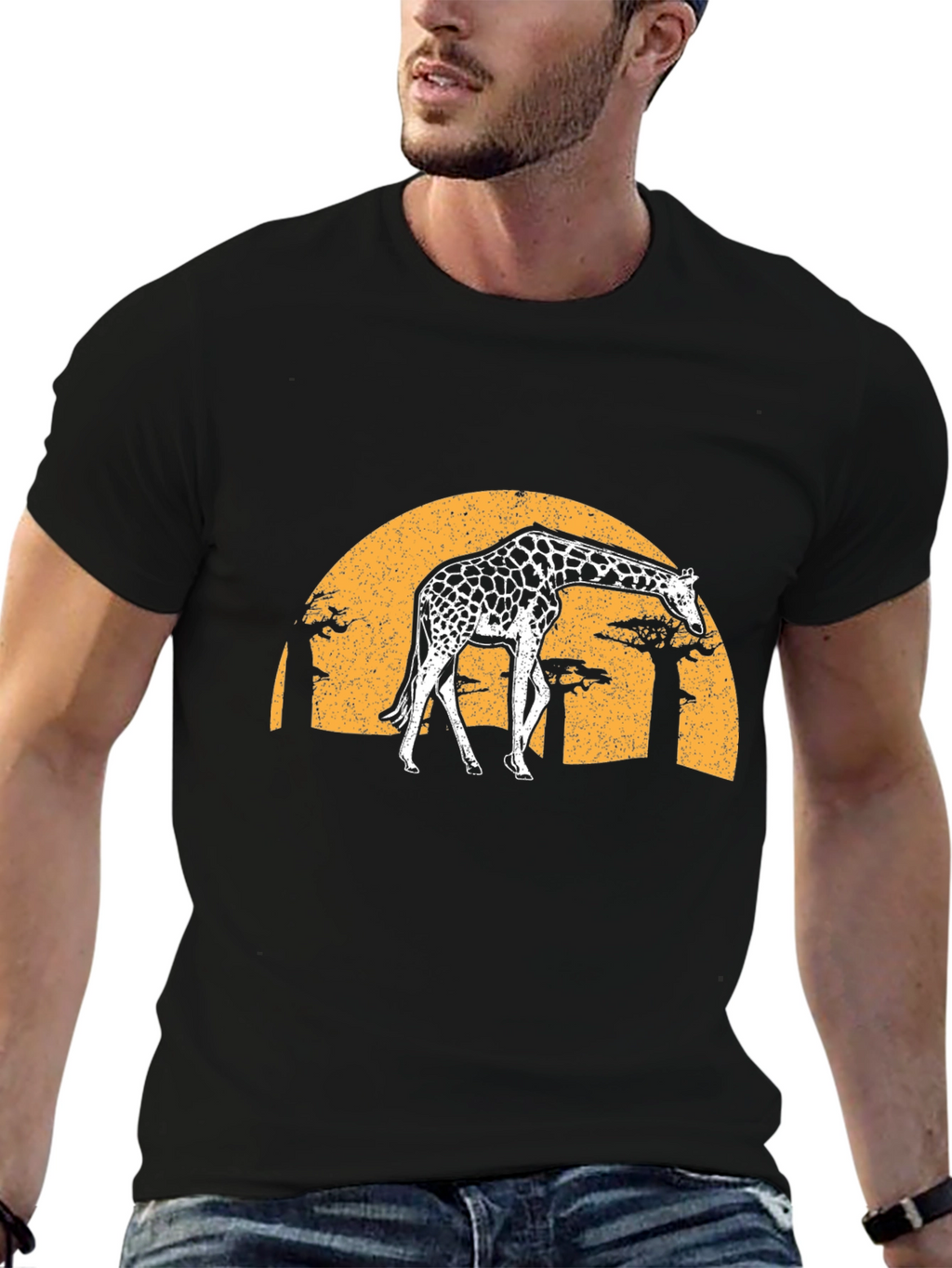 Giraffe Sunset Graphic Tee