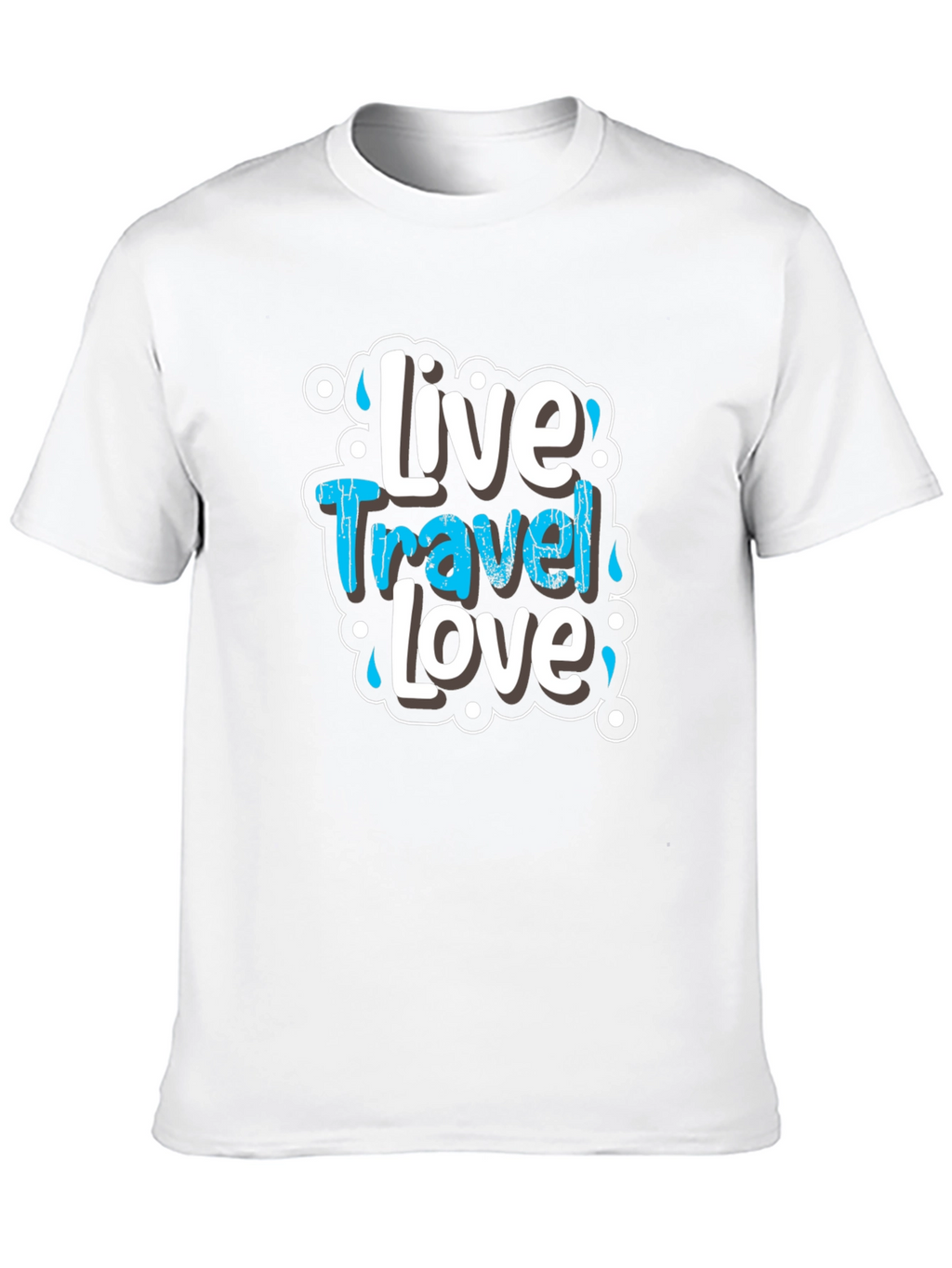 Live Travel Love Graphic Tee - Black Cotton T-Shirt