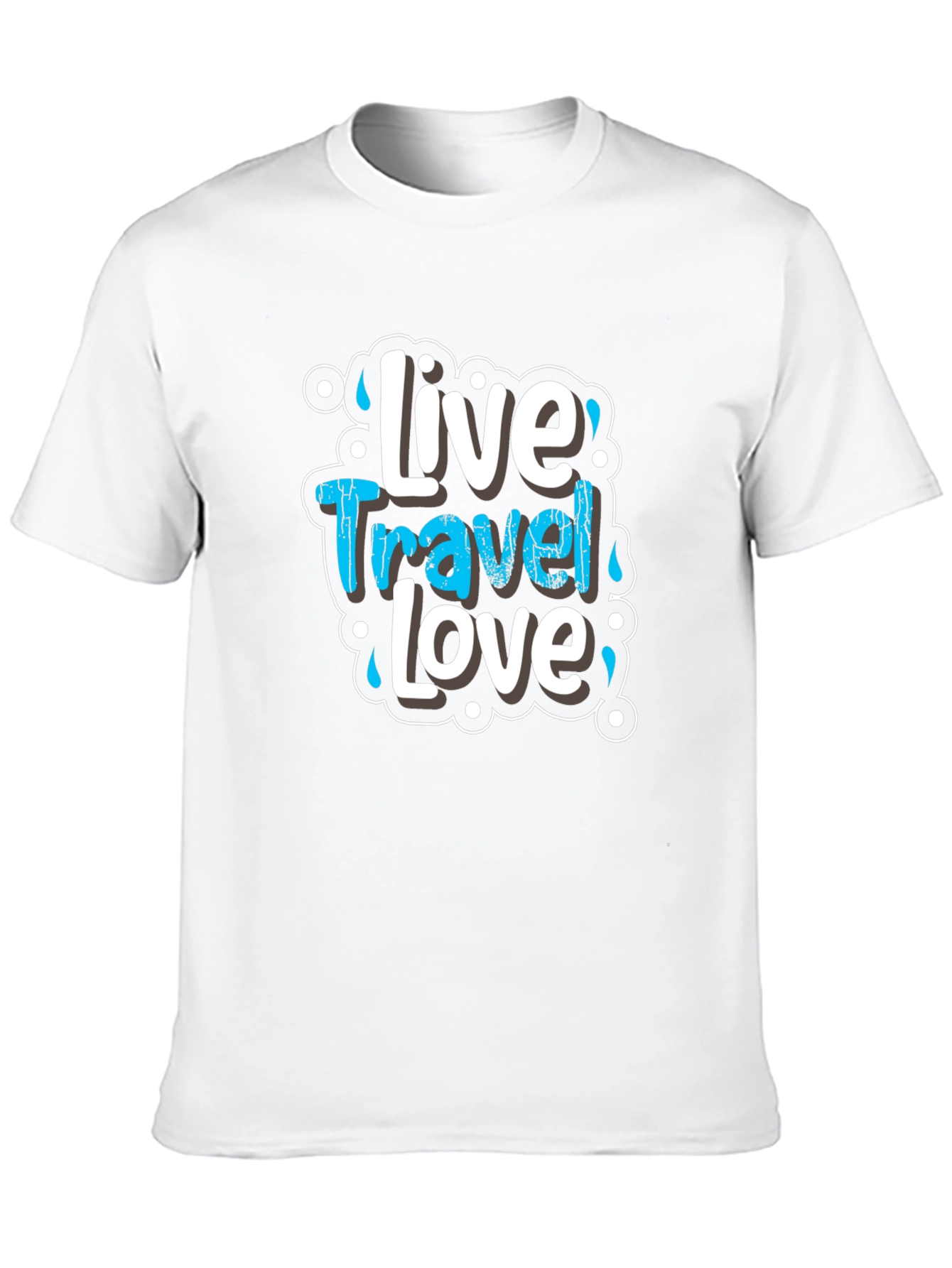 Live Travel Love Graphic Tee - Black Cotton T-Shirt