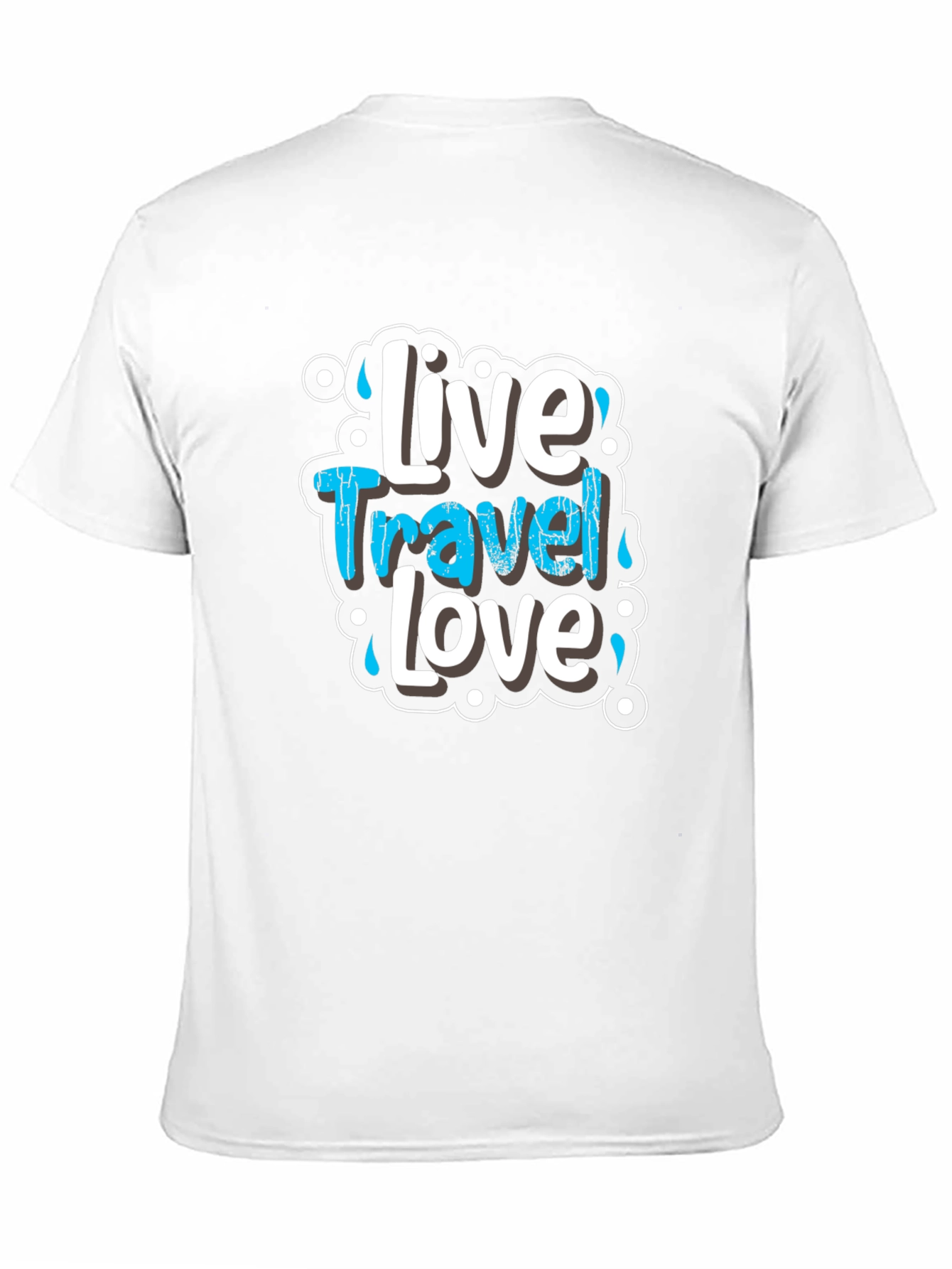 Live Travel Love Graphic Tee - Black Cotton T-Shirt