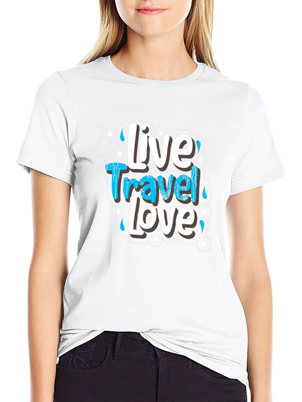 Live Travel Love Graphic Tee - Black Cotton T-Shirt