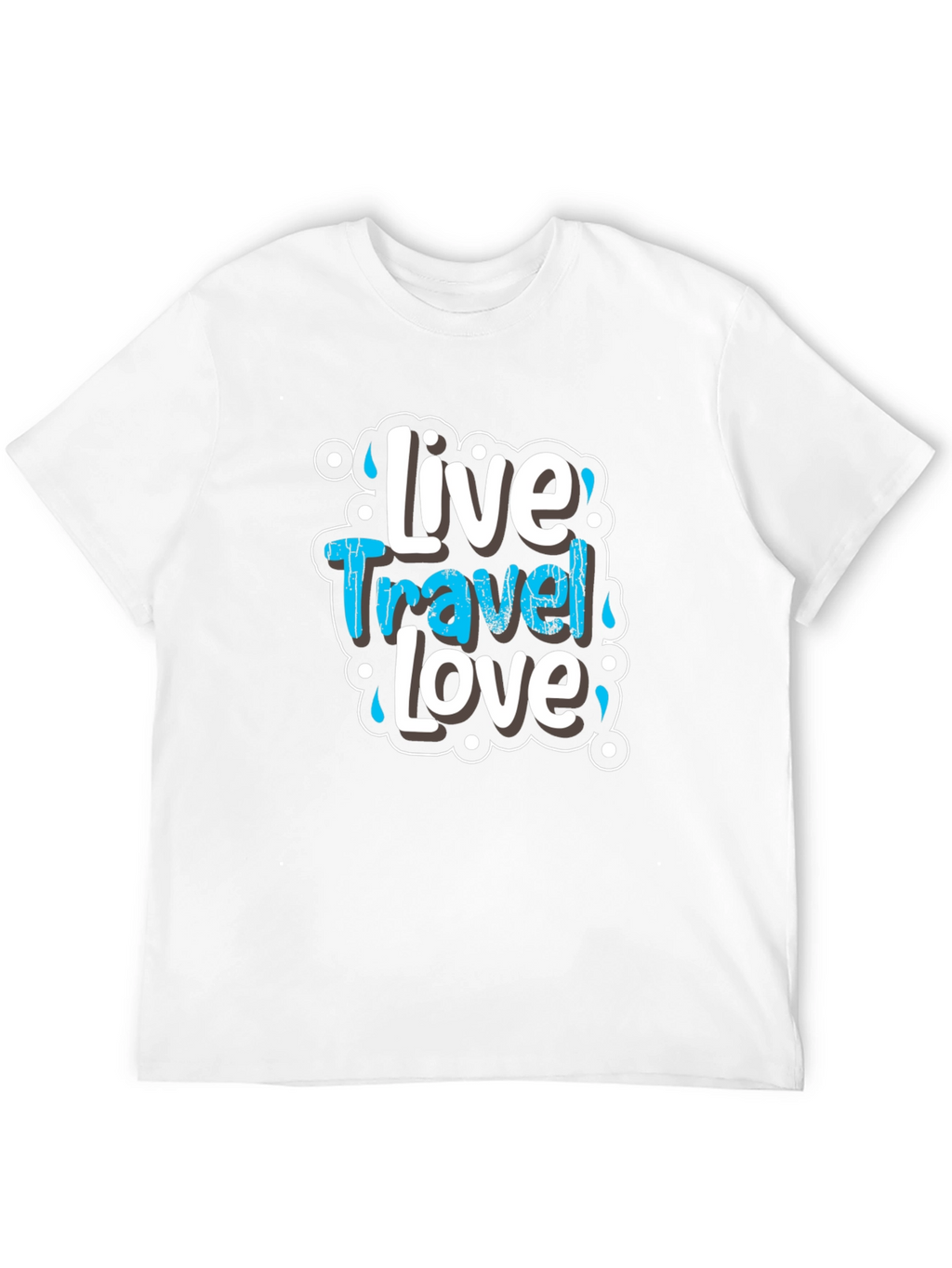 Live Travel Love Graphic Tee - Black Cotton T-Shirt