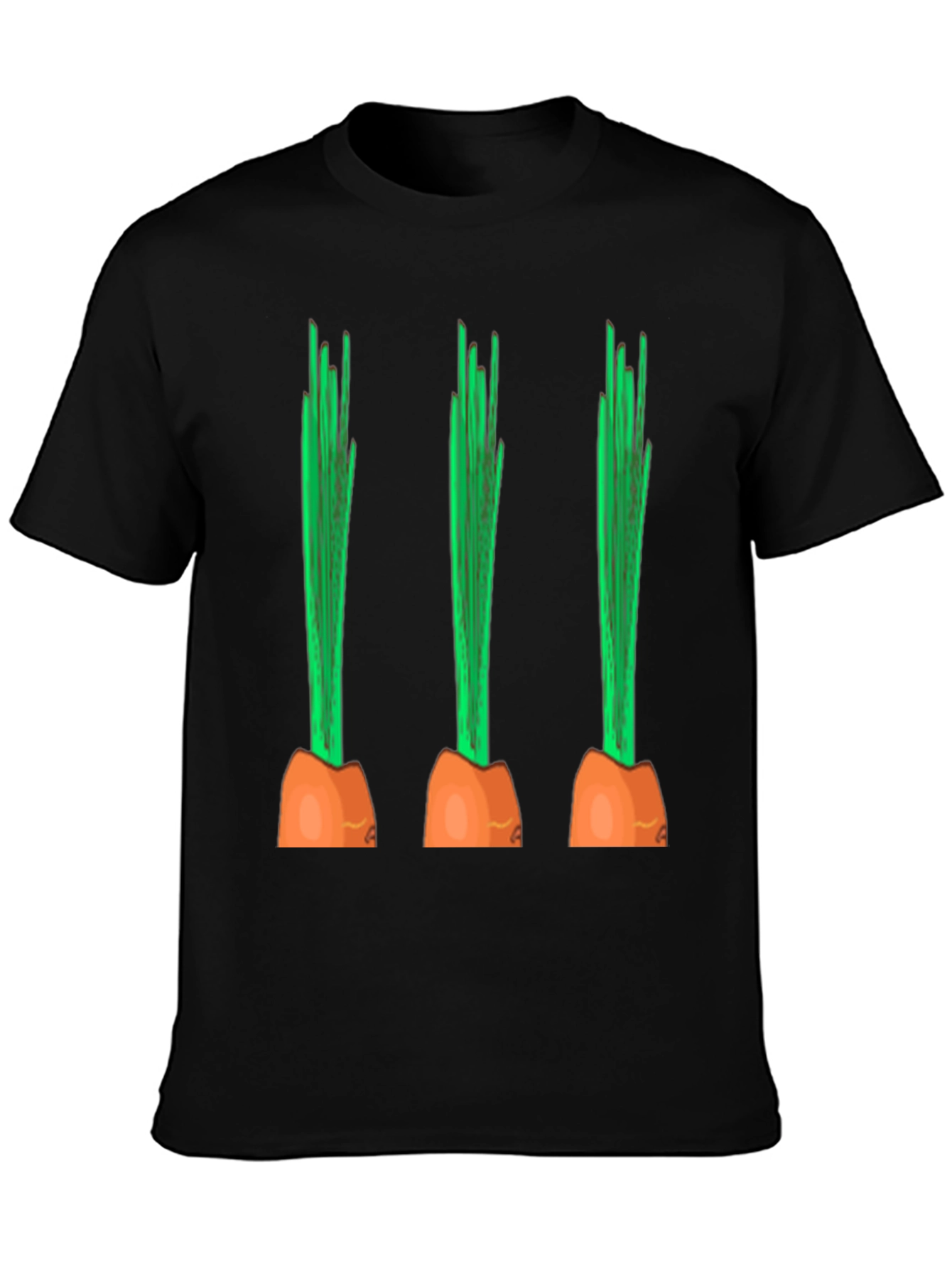 Funny Carrot Graphic Tee - Black Cotton Casual Shirt