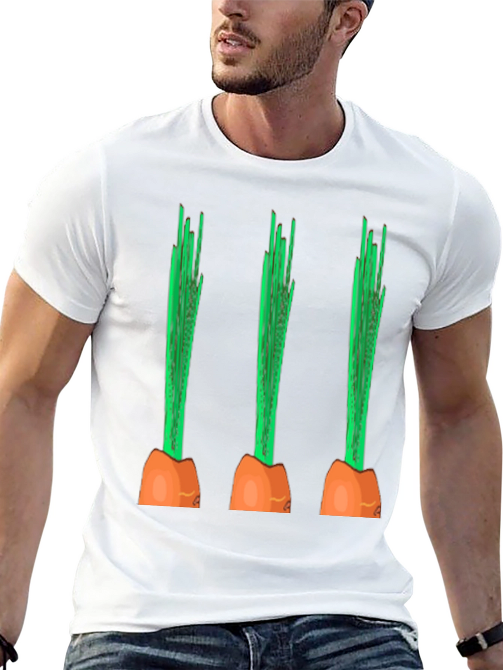 Funny Carrot Graphic Tee - Black Cotton Casual Shirt