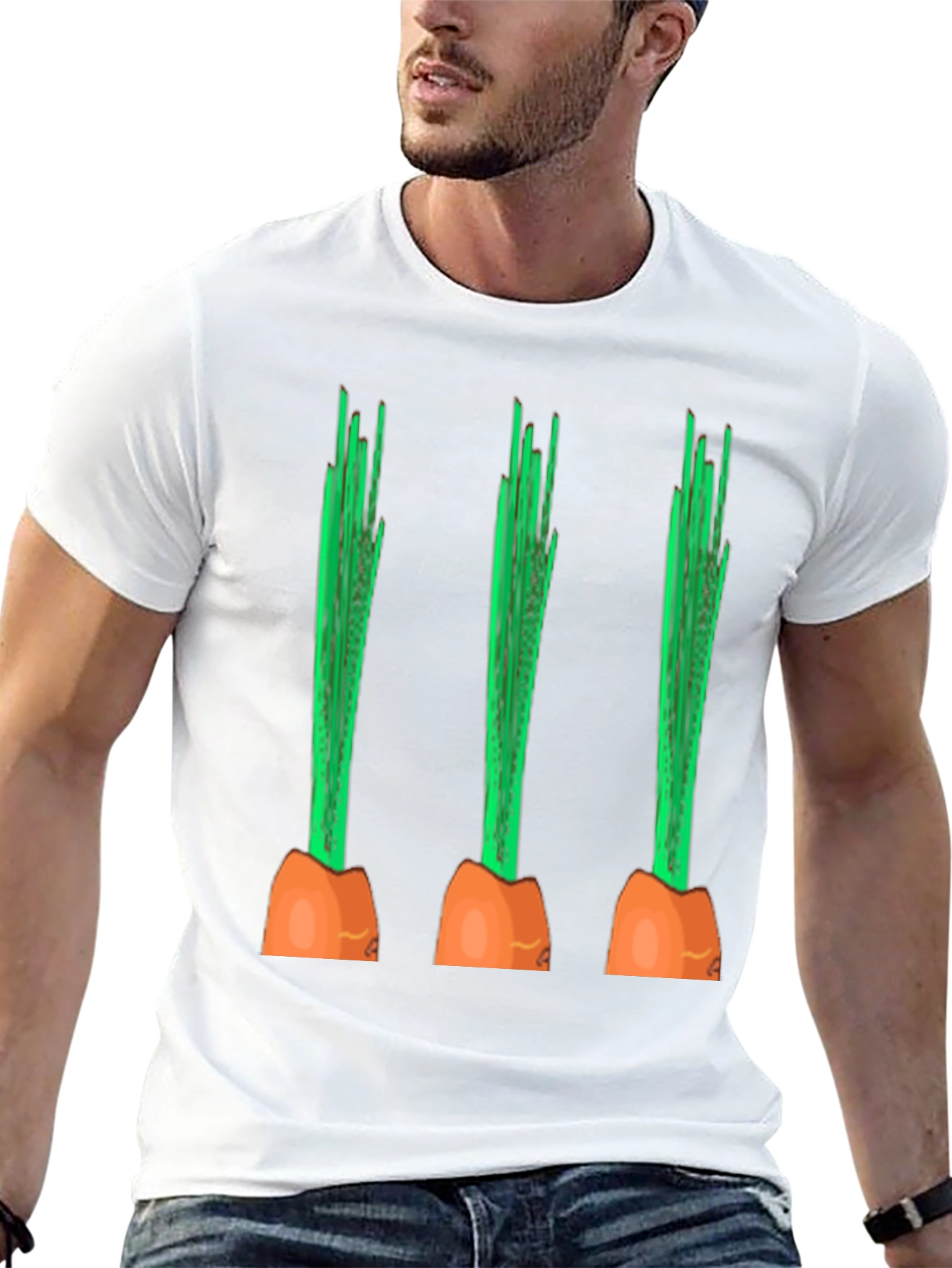 Funny Carrot Graphic Tee - Black Cotton Casual Shirt