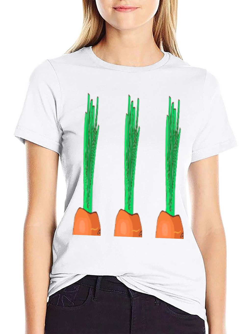 Funny Carrot Graphic Tee - Black Cotton Casual Shirt