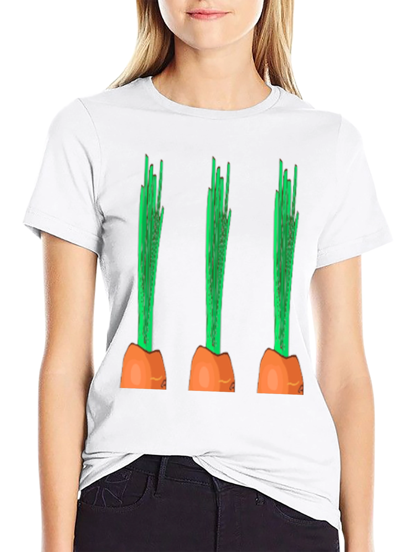Funny Carrot Graphic Tee - Black Cotton Casual Shirt
