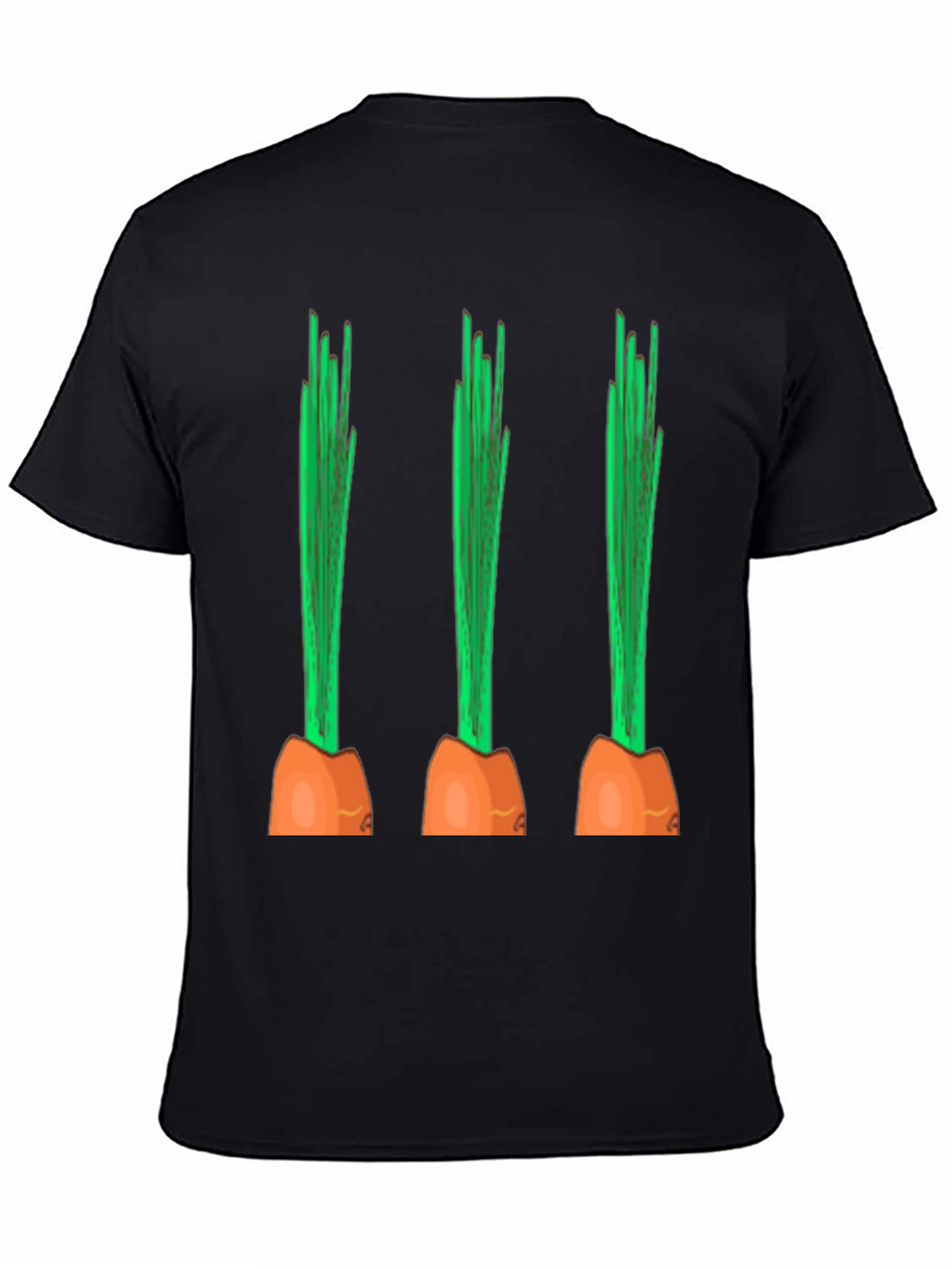 Funny Carrot Graphic Tee - Black Cotton Casual Shirt
