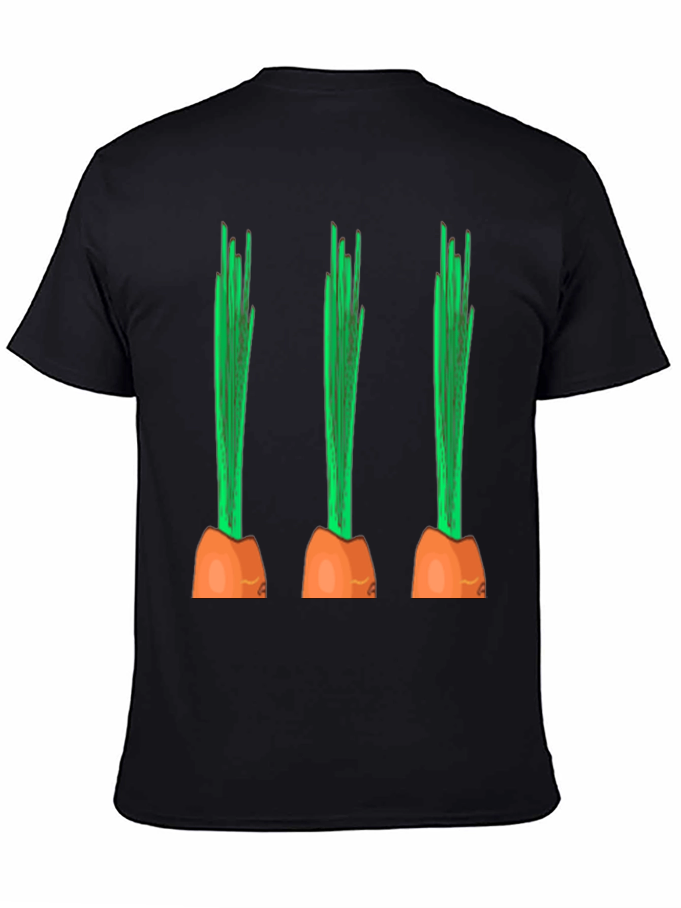 Funny Carrot Graphic Tee - Black Cotton Casual Shirt