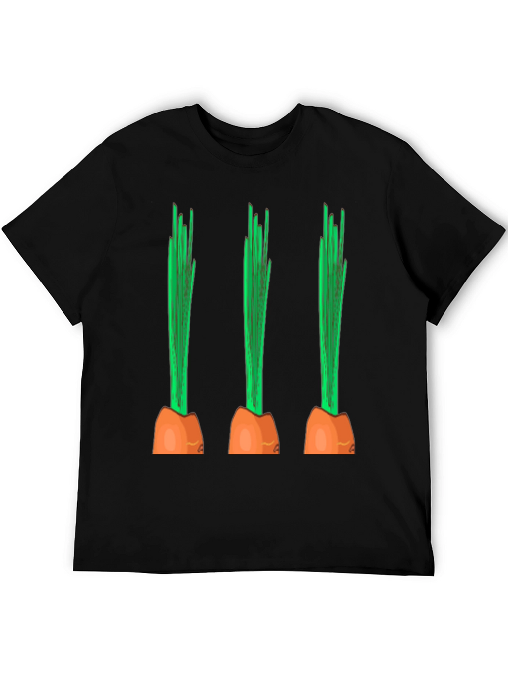 Funny Carrot Graphic Tee - Black Cotton Casual Shirt