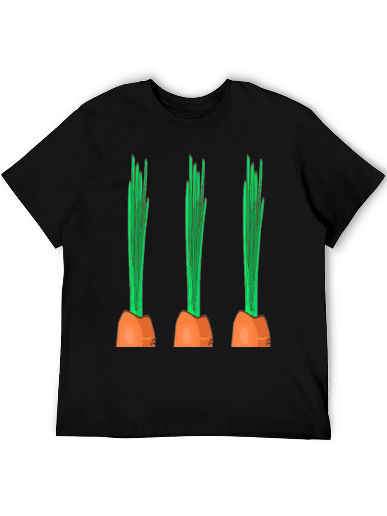 Funny Carrot Graphic Tee - Black Cotton Casual Shirt