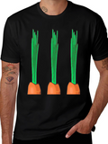 Funny Carrot Graphic Tee - Black Cotton Casual Shirt