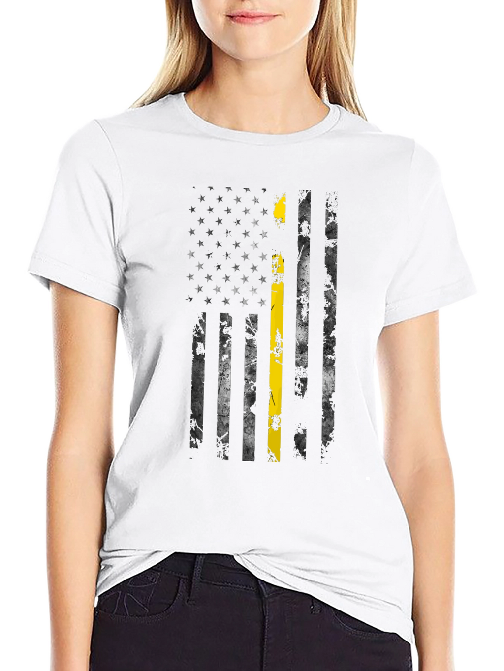 Thin Yellow Line American Flag T-Shirt