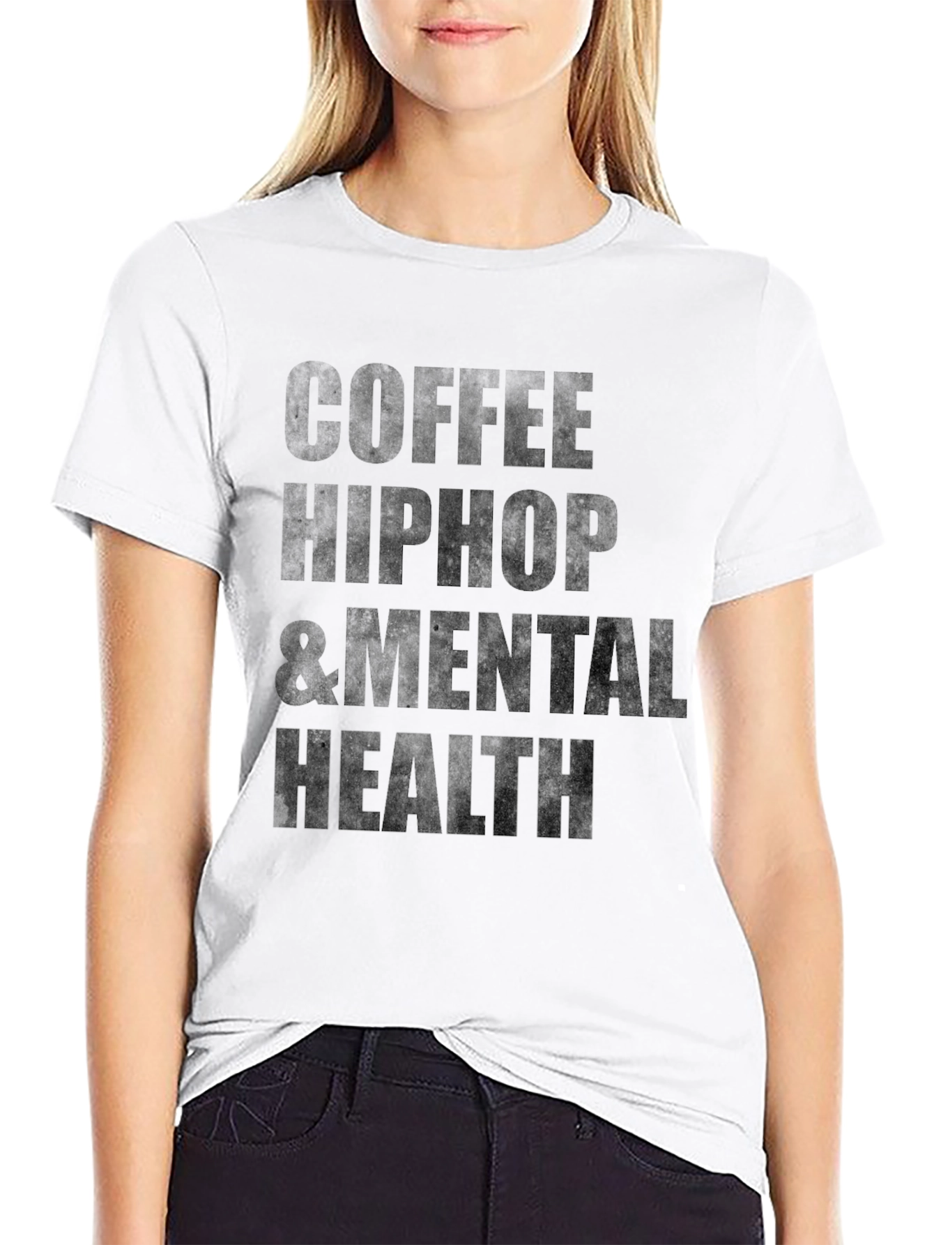 Coffee Hip Hop & Mental Health Black T-Shirt