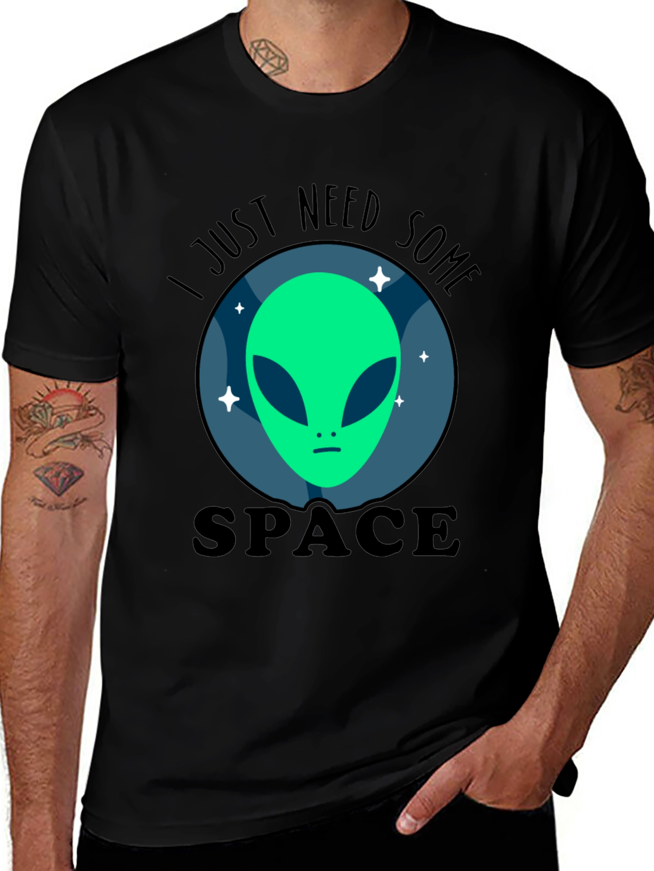 I Just Need Some Space Alien Graphic T-Shirt