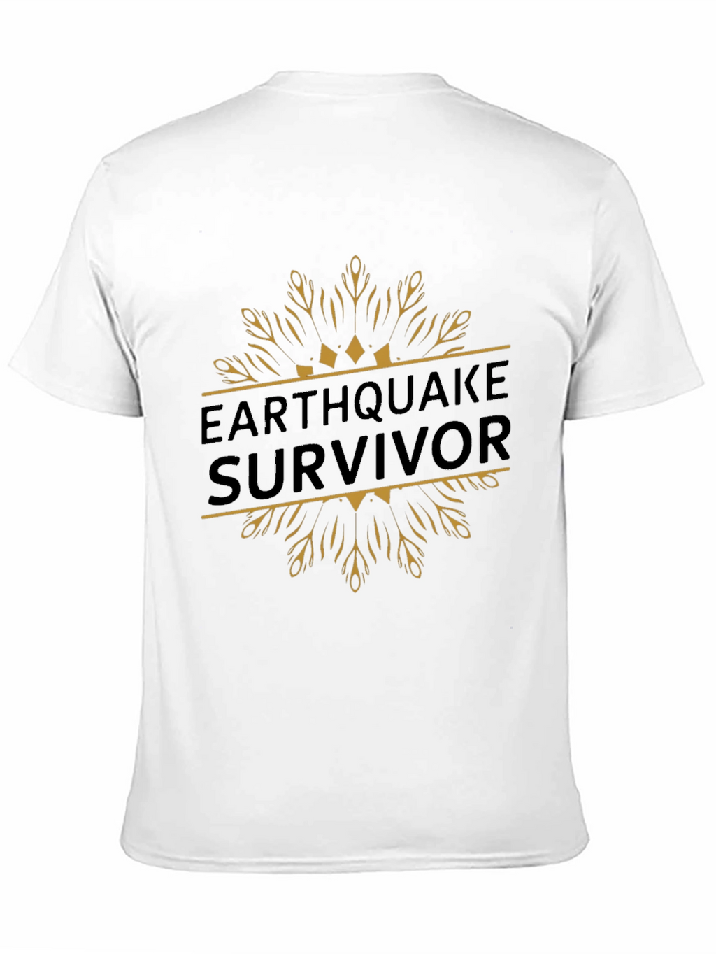 Earthquake Survivor Graphic Tee - Black Cotton T-Shirt