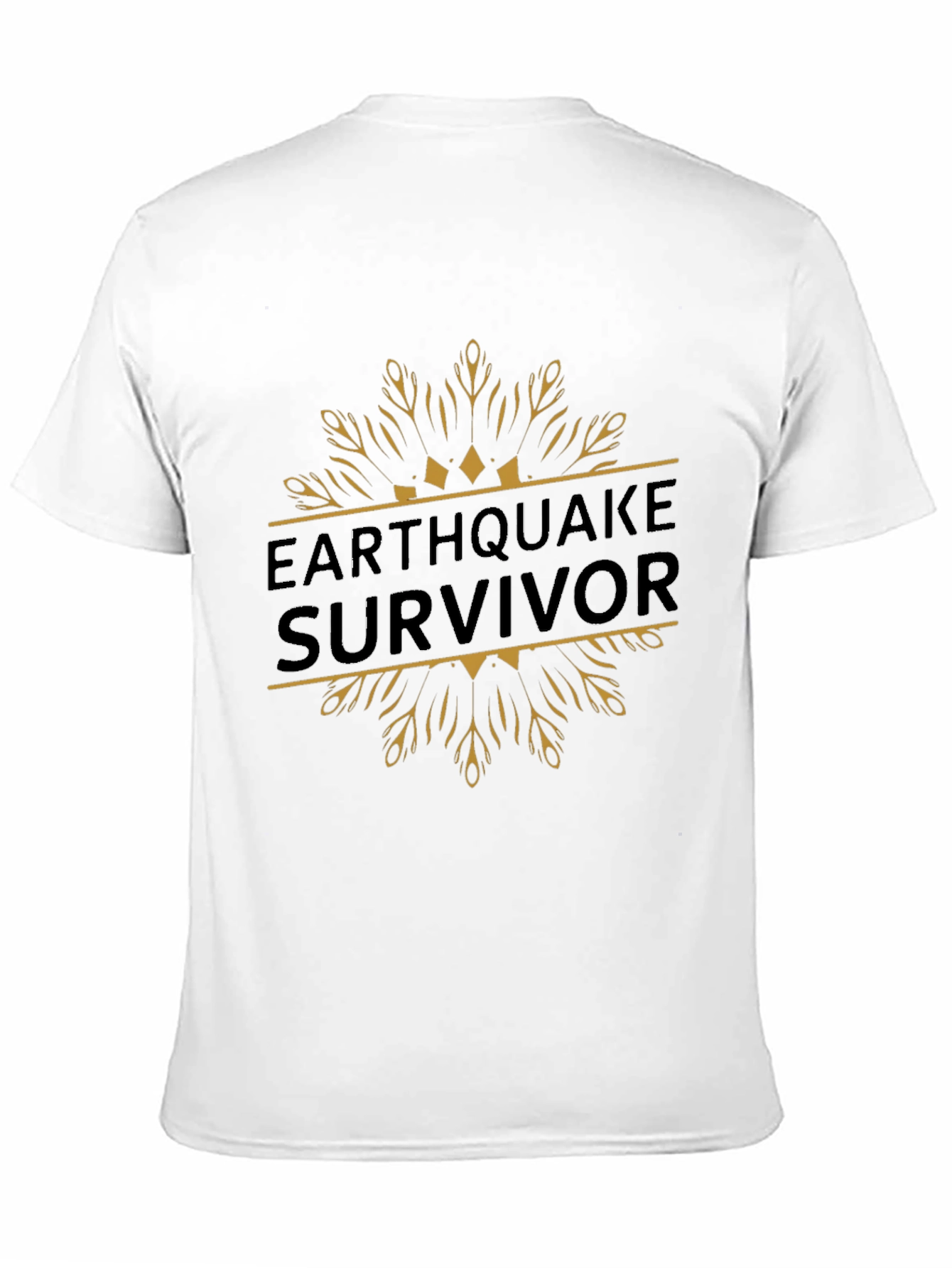 Earthquake Survivor Graphic Tee - Black Cotton T-Shirt